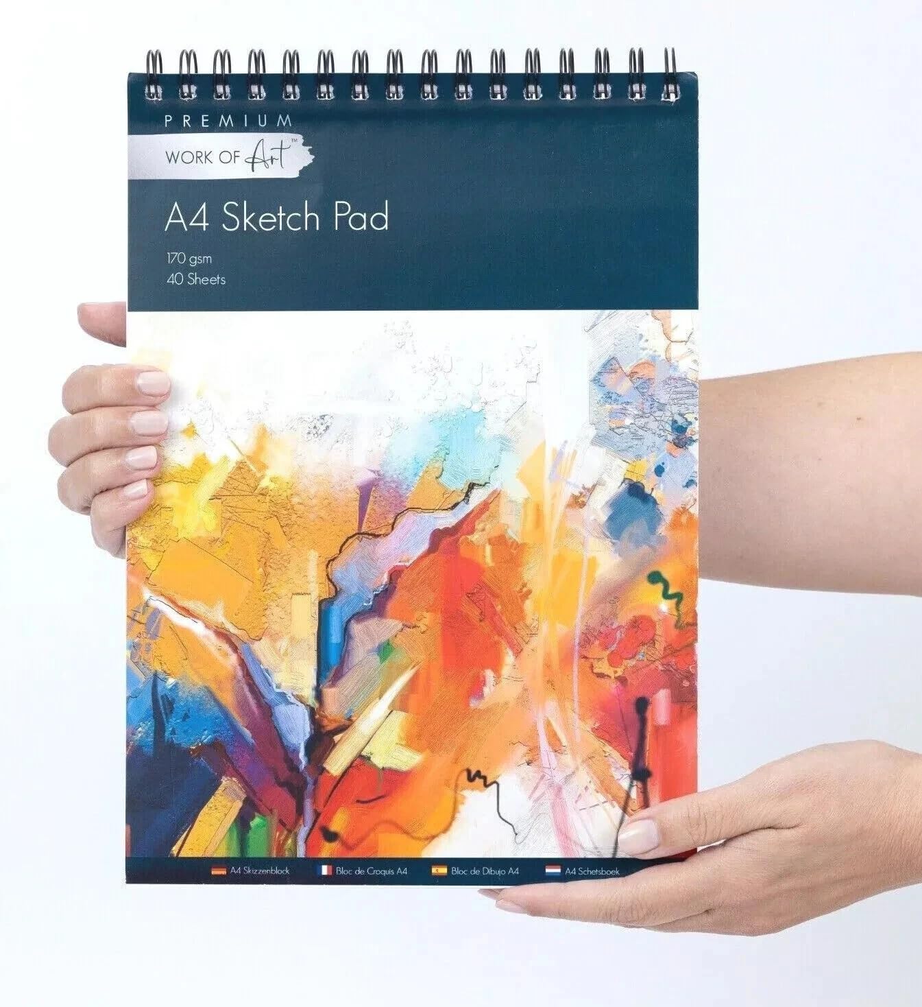 EasyNote A4 Artists Sketch Pad - 170gsm Cartridge Paper, 40 Sheets Spiral Bound 7