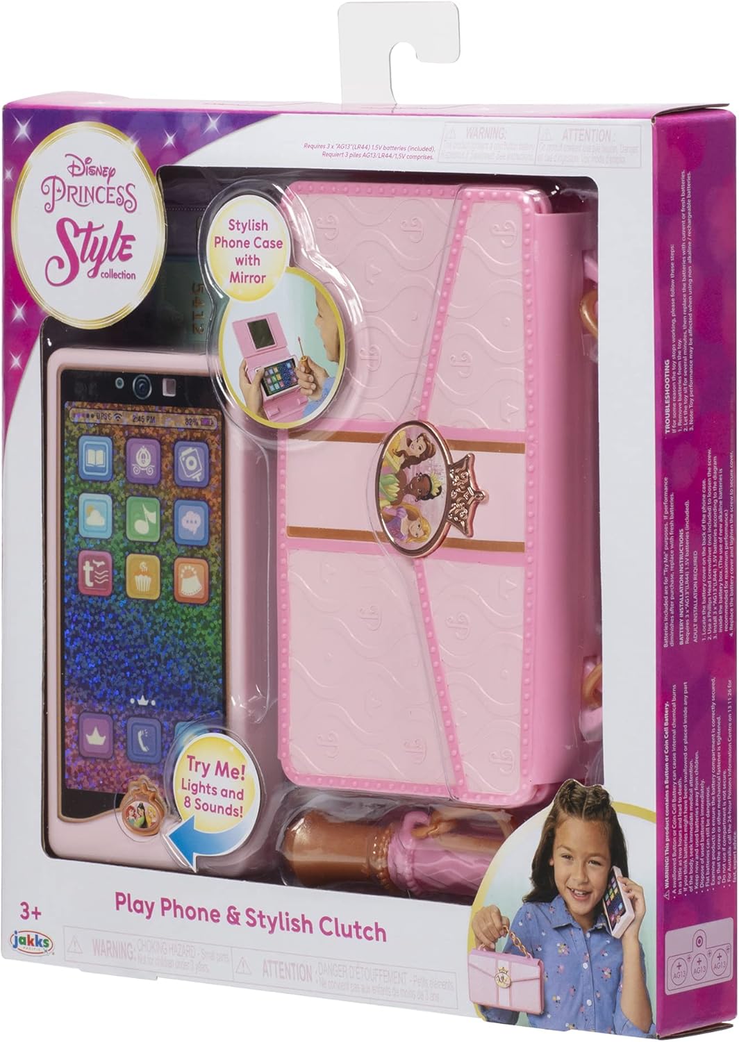 Disney Princess Style Collection Play Phone & Stylish Clutch - Electronic Role Play Toy 6