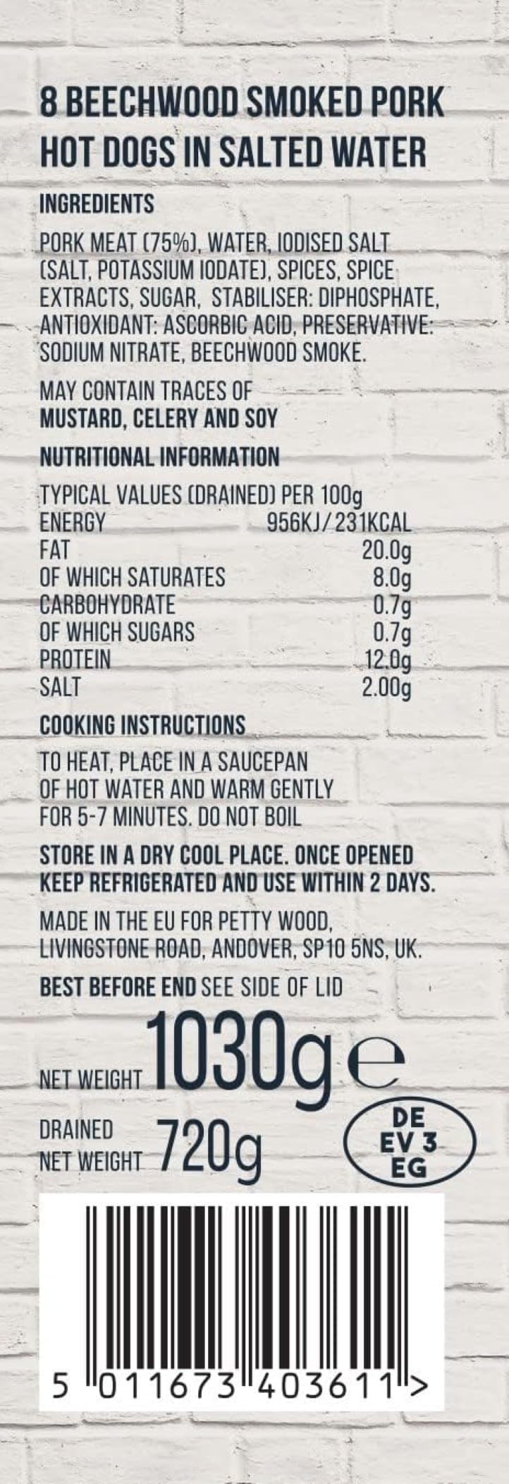 Dino's Famous - Brooklyn Big Dogs All American Style Beechwood Smoked Pork Hot Dogs 720g Jar 3