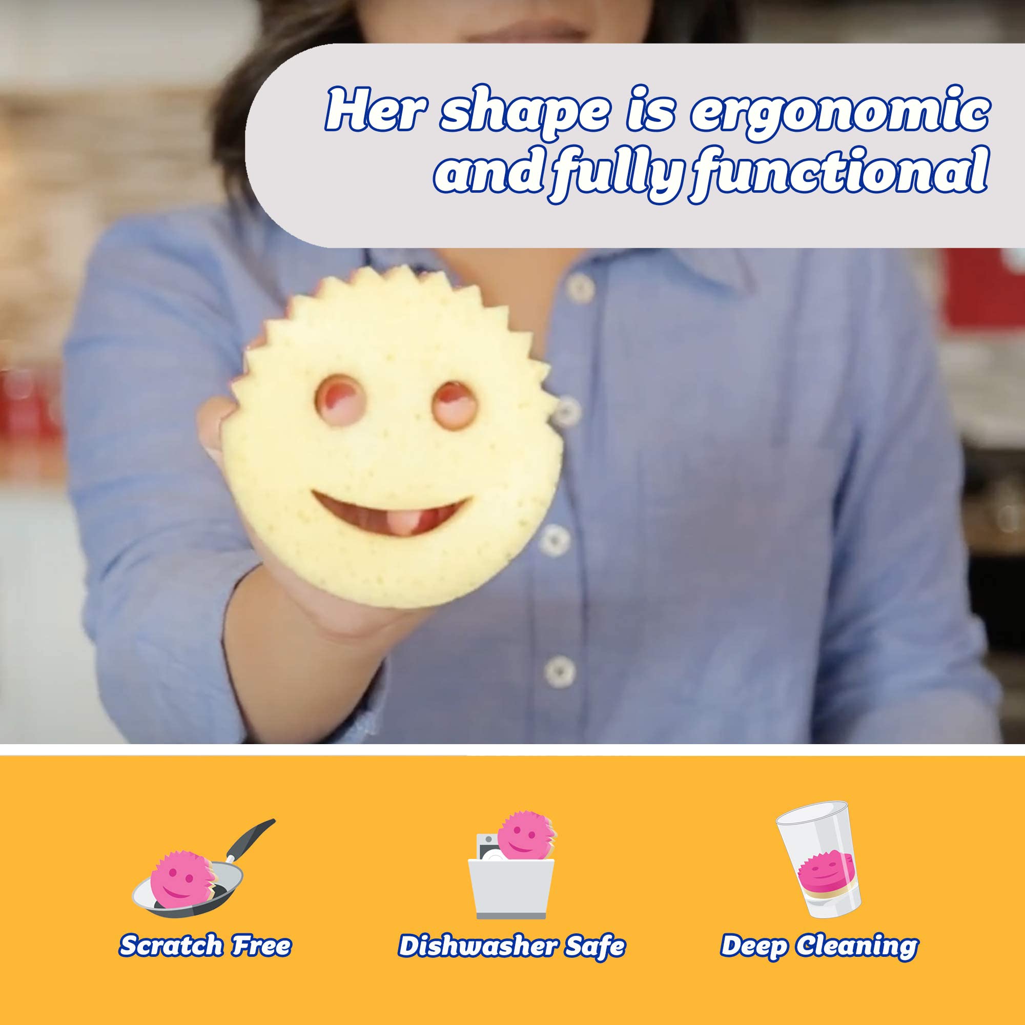 Scrub Daddy Wonder Wash-Up Combo - Dish Sponge Twin Pack with Wonder Wash-Up Liquid 4