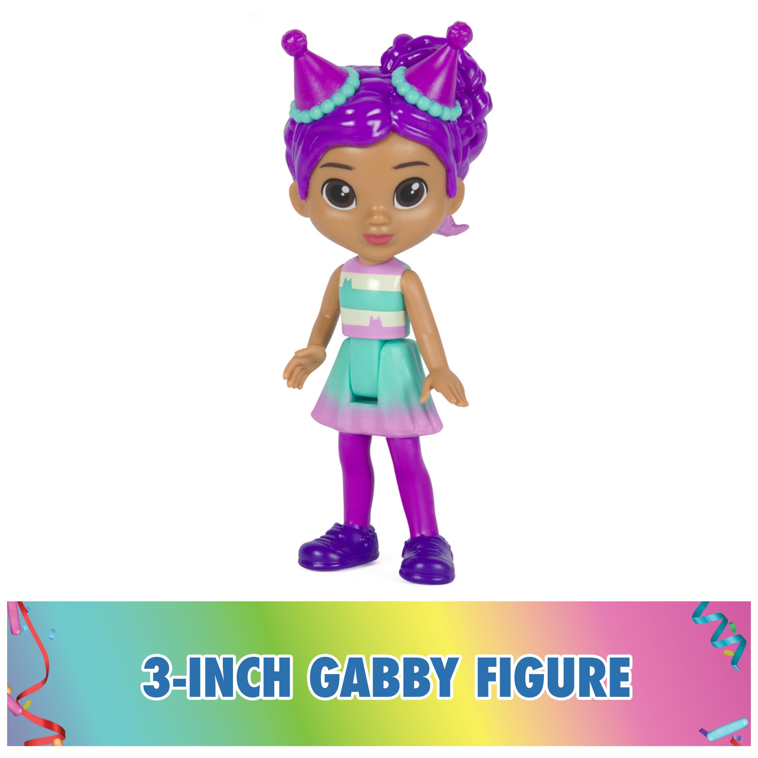 Gabby’s Dollhouse Celebration Figure Set - 6 Toy Figures with Surprise Cape & App Reward, Kids' Playset for Ages 3+ 4