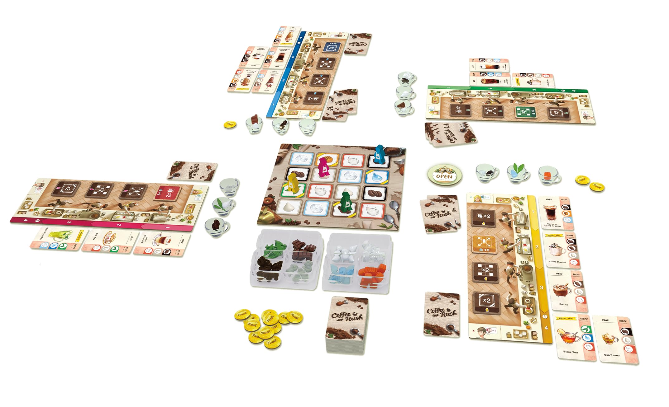 Korea Board Games Coffee Rush Board Game | Ages 8+ | 2-4 Players | 30+ Min Play Time