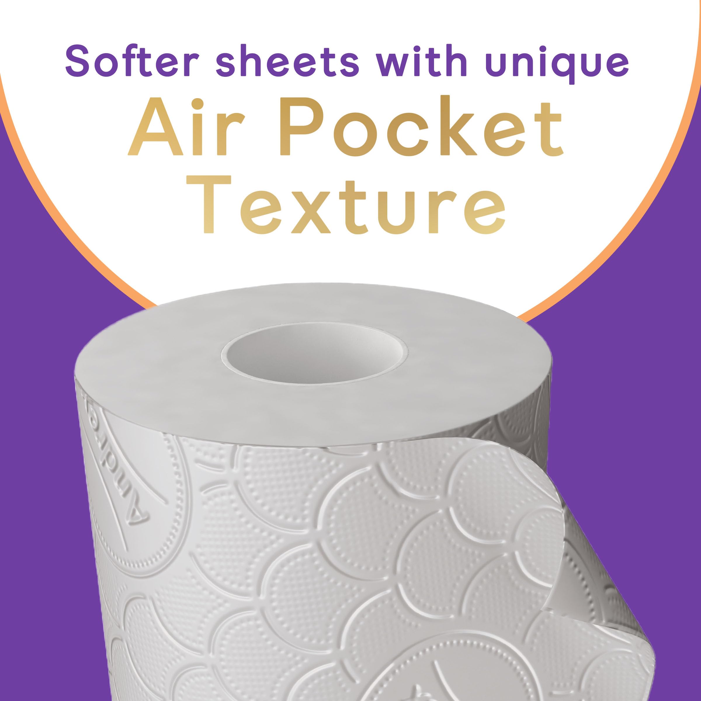 Andrex Ultimate Quilts Toilet Paper 9 Rolls - Air Pocket Technology for Soft, Comfortable Clean 3