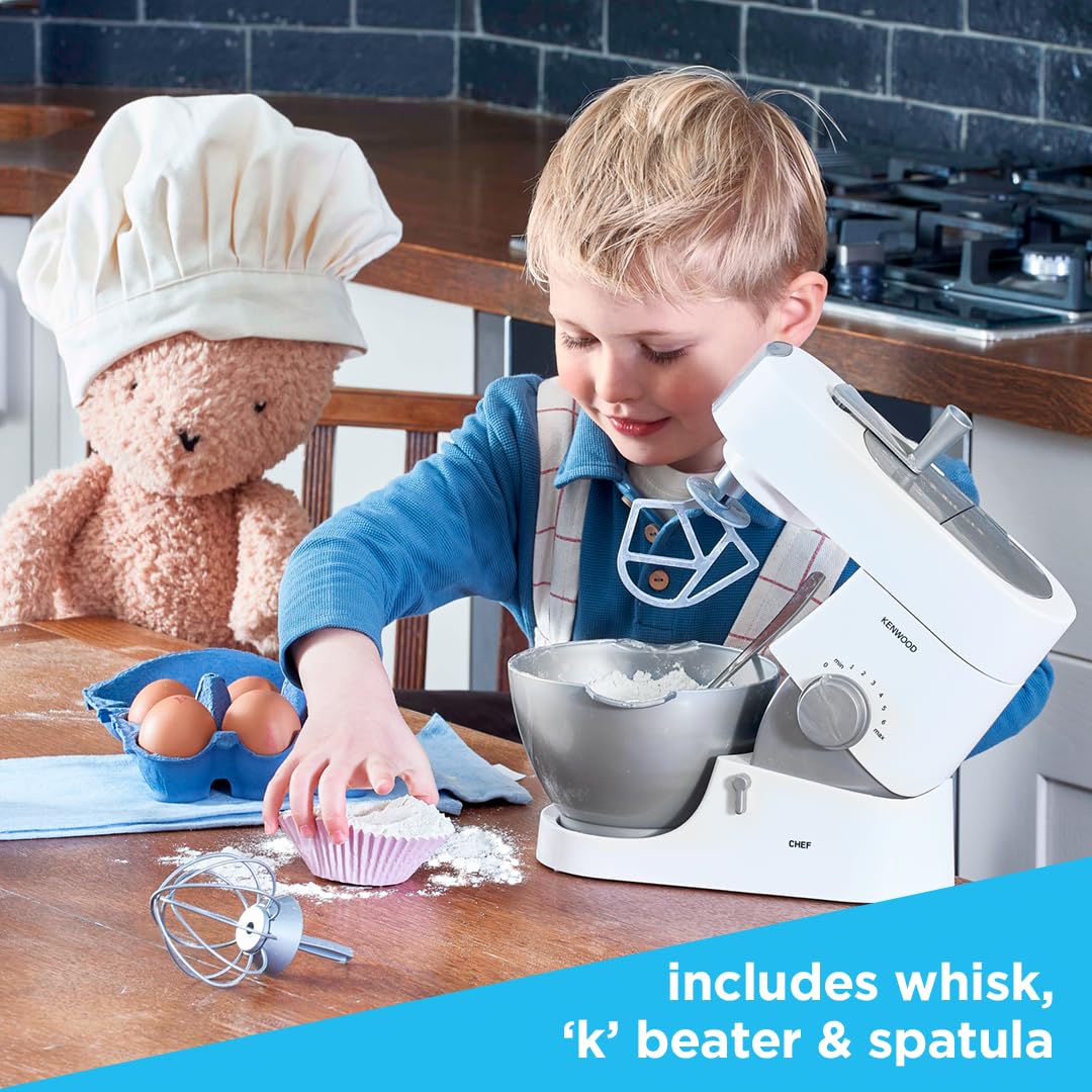 Casdon 63550 Kenwood Toy Mixer for Children Aged 3+ | Perfect for Budding Bakers Who Enjoy Mixing Real Food, Grey,26x15.5x19.5 cm 7