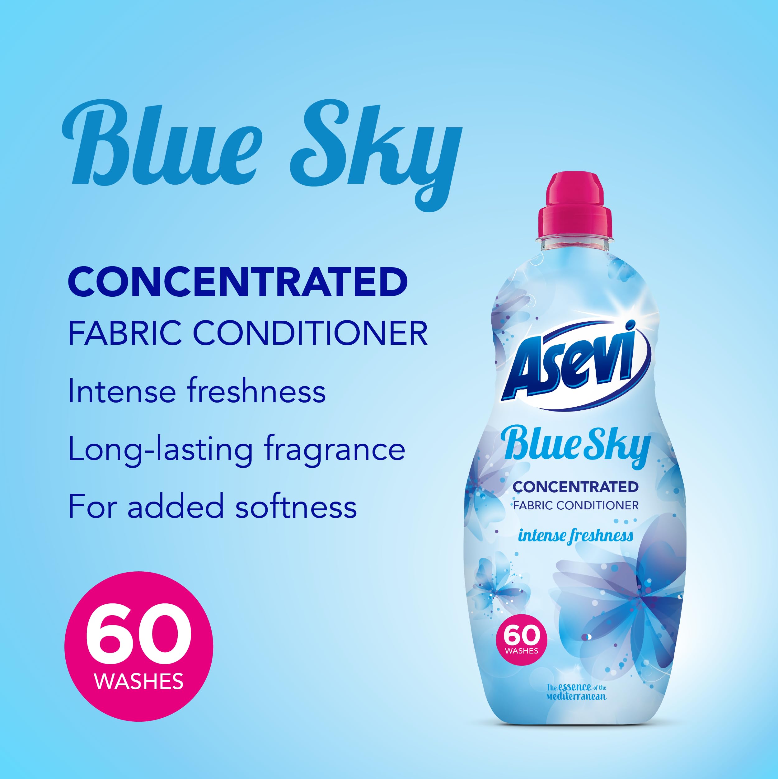 Asevi - Blue Fabric Softener Liquid (1380ML, 60 Washes) 4