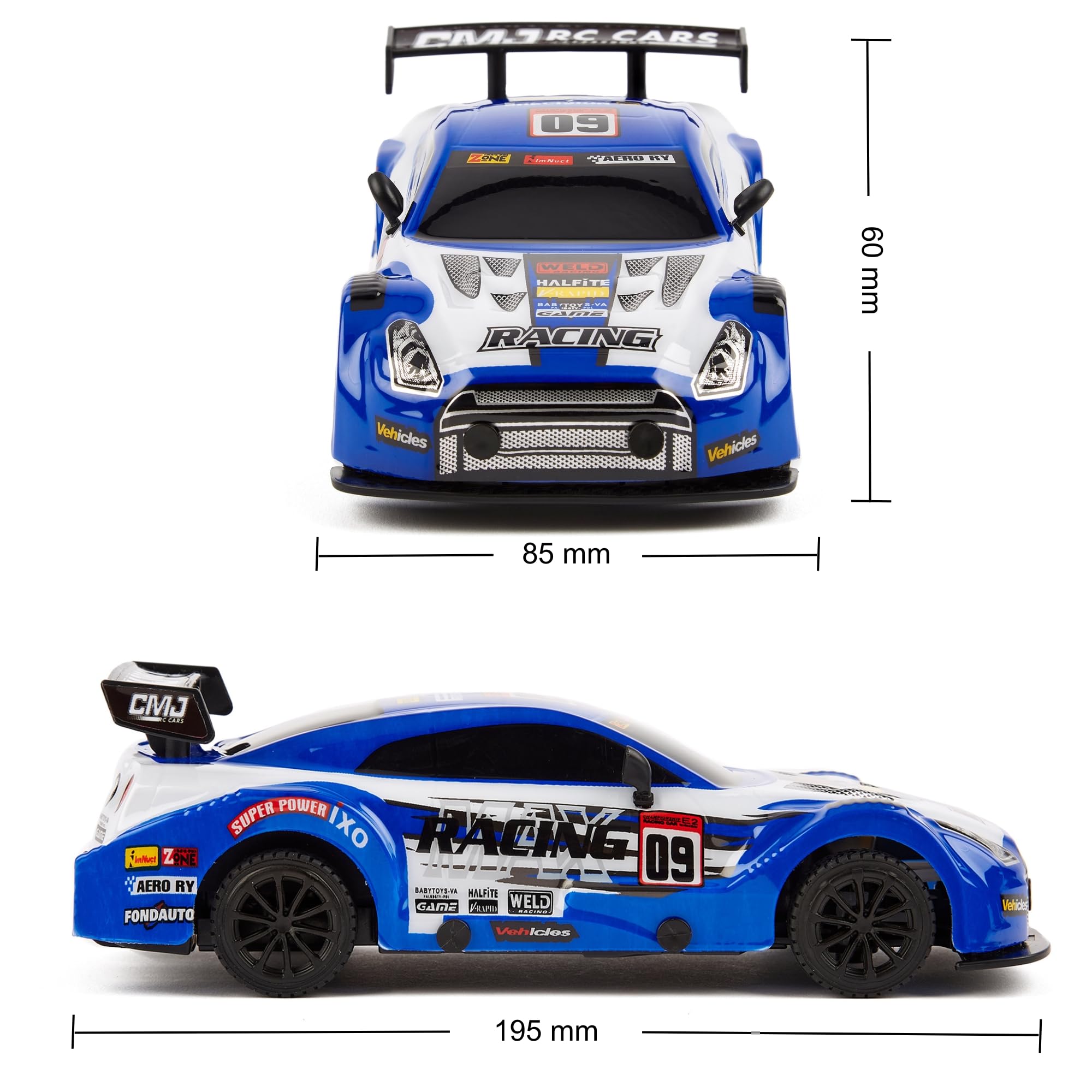 Road Rebel Blue Bolt RC Car - 1:24 Scale 2.4GHz High-Speed Remote Control Vehicle for Kids 3+ 8