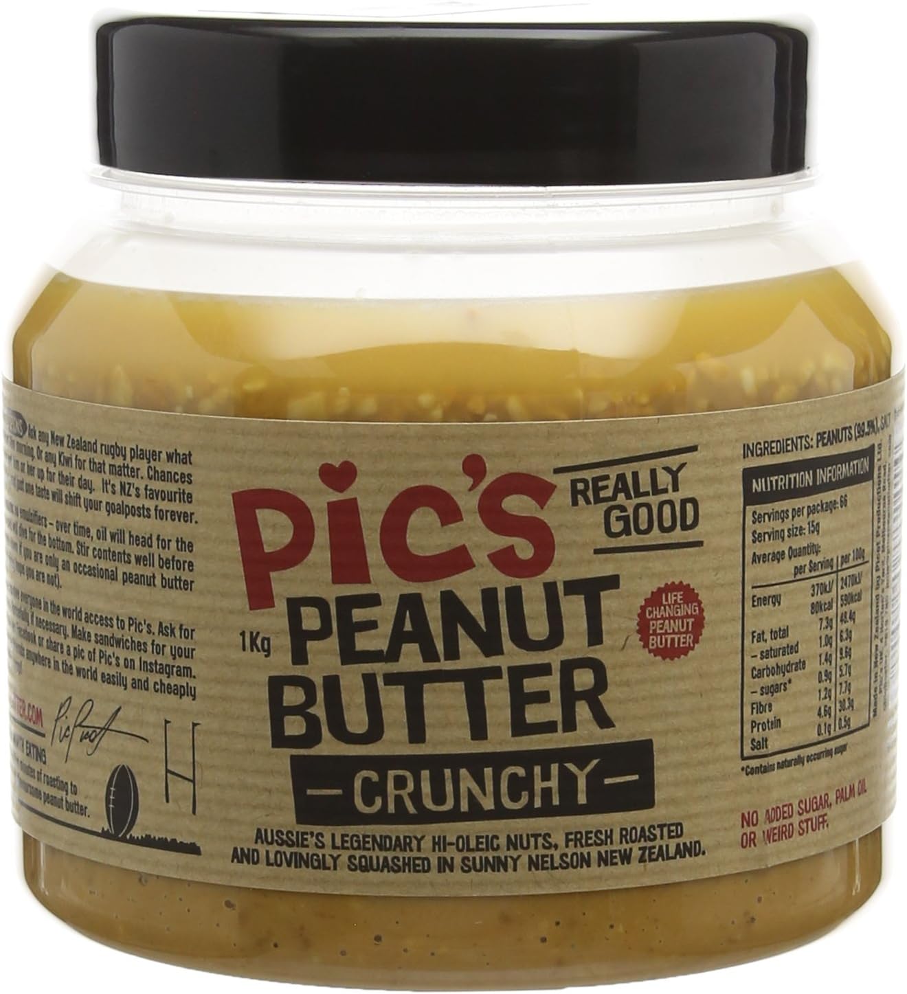 Pic's - Peanut Butter Crunchy 1 kg Nut Spread
