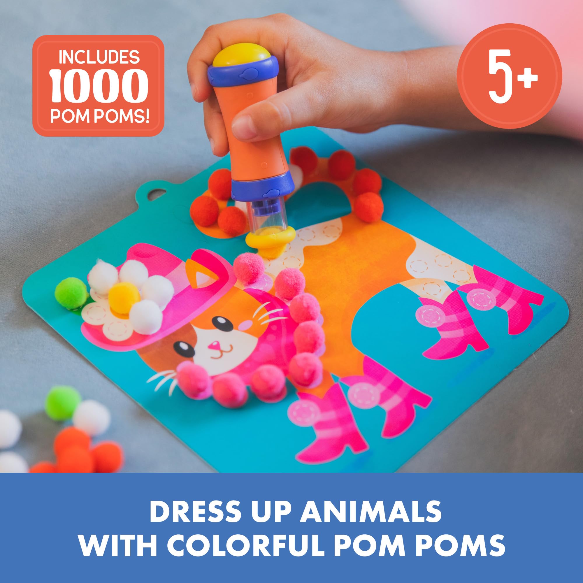 Learning Resources Pom Pom Kit Animal Dress-Up - Arts & Crafts for 5+ Year Olds 3