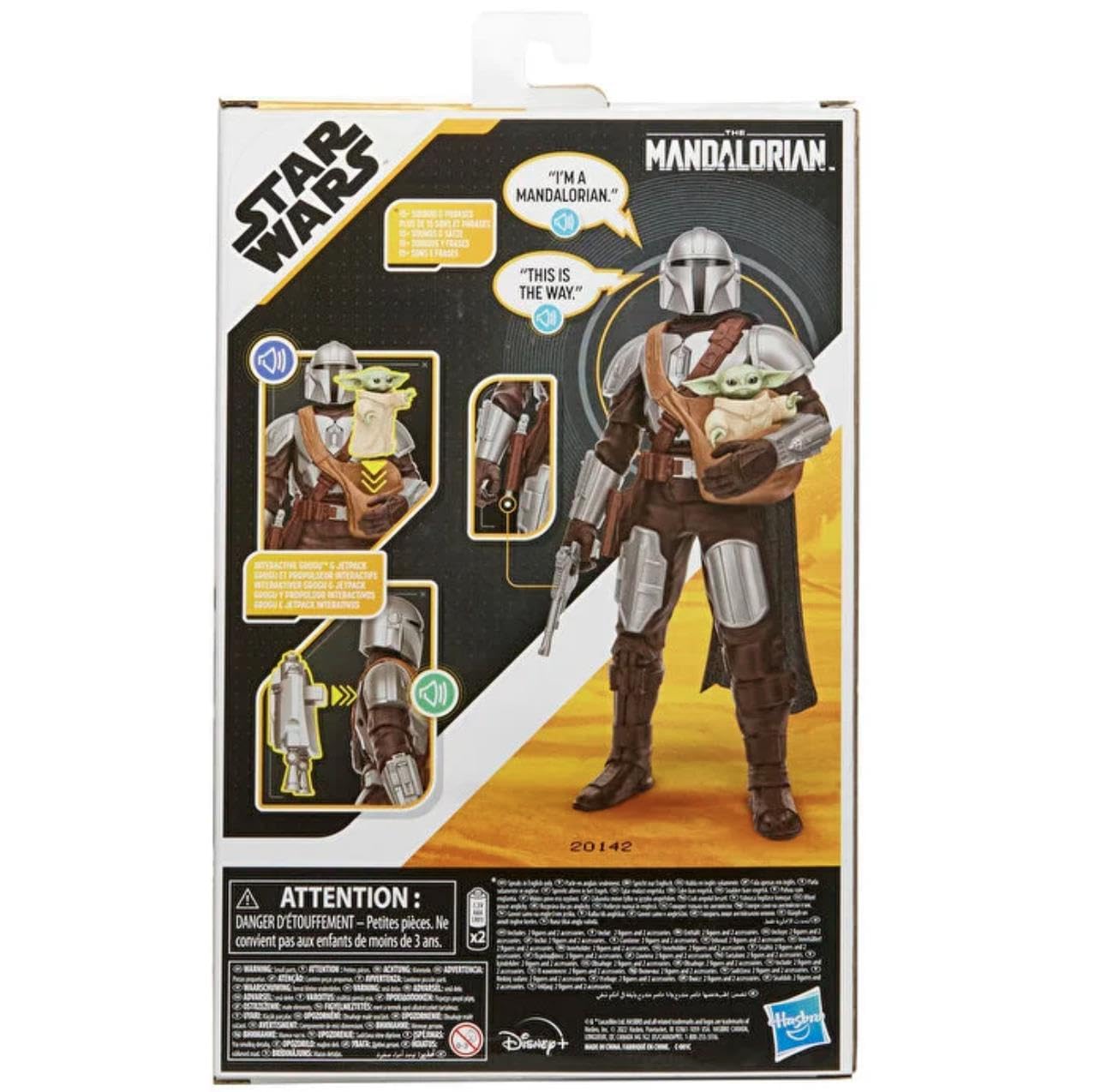 Star Wars Galactic Action The Mandalorian & Grogu - 30 cm Electronic Action Figure with Sounds & Jetpack - Ages 4+ 9