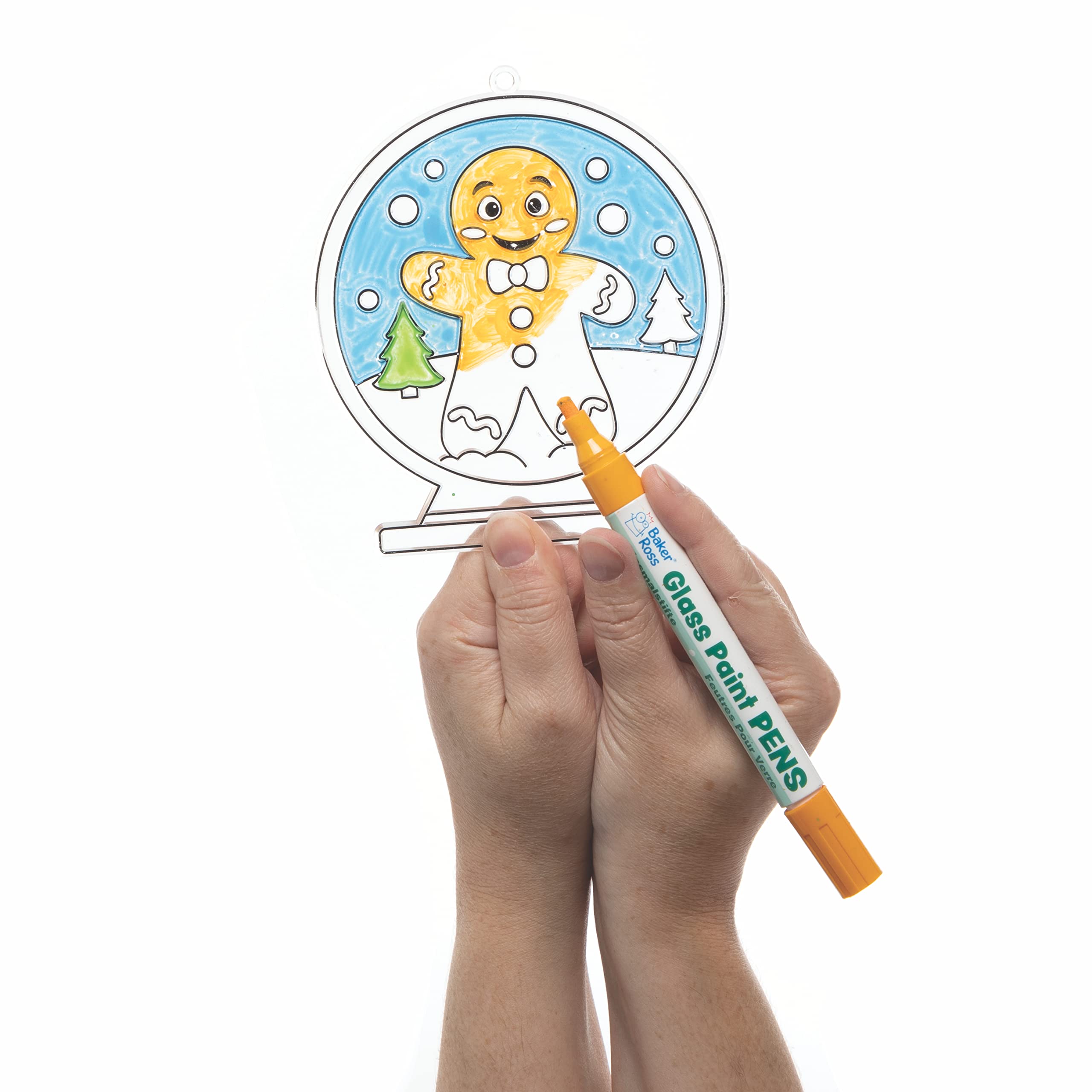 Baker Ross FC181 Christmas Snow Globe Suncatcher Decoration Craft Kit - Pack of 6 | Ages 3+ 6