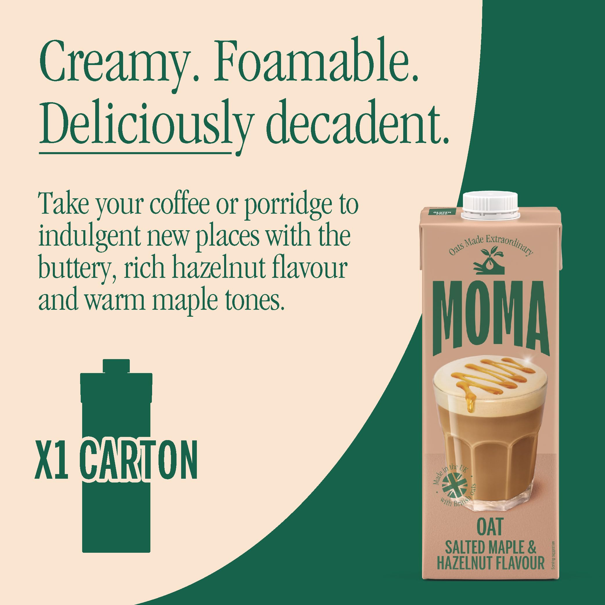MOMA Salted Maple & Hazelnut Barista Oat Drink - 1L - Plant-Based, Foamable, Not From Concentrate 6