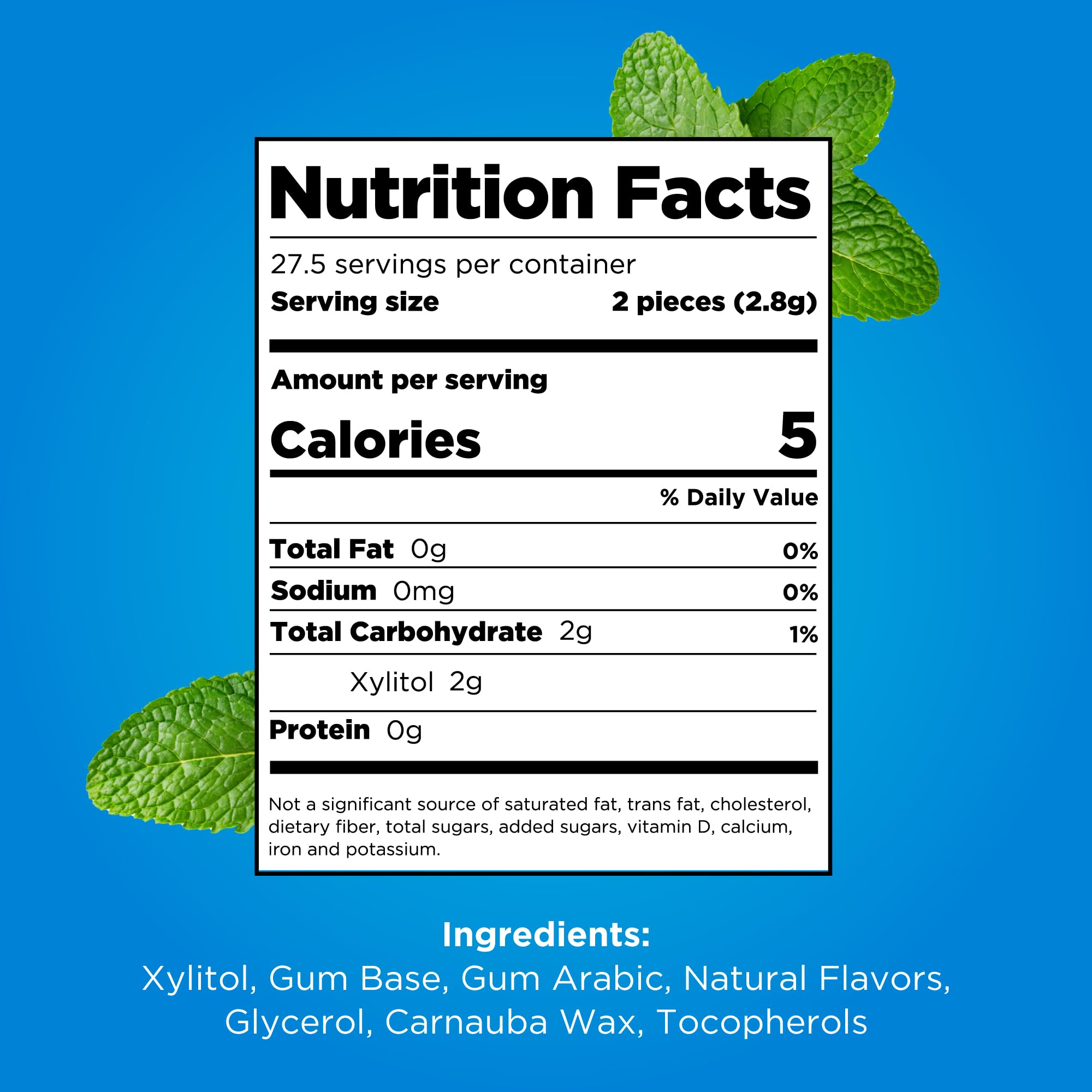 PUR - Natural Peppermint Sugar-Free Chewing Gum with Xylitol (55 Pieces, Pack of 3) 5