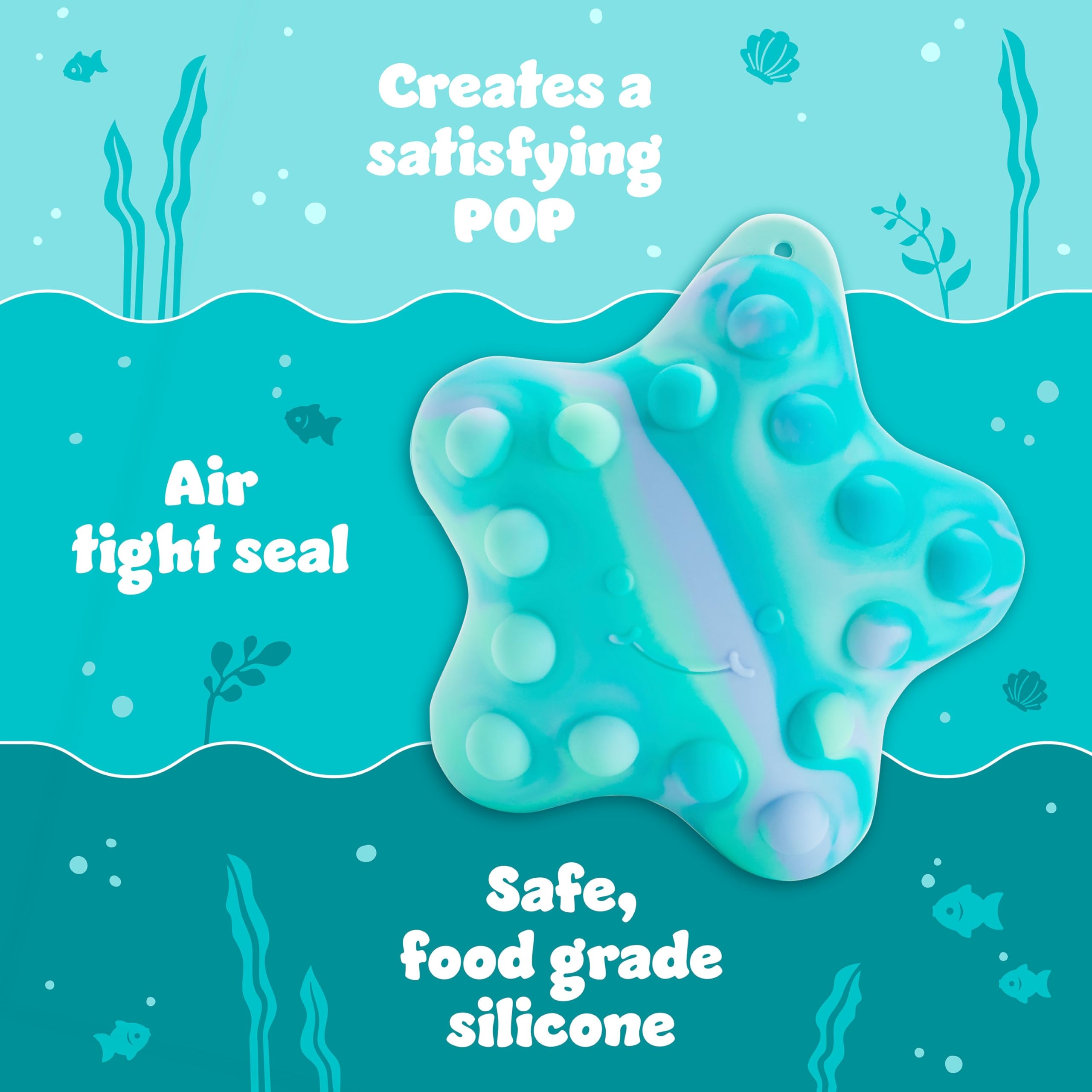 Munchkin Pop Squish Popping Bath Toy - Silicone Fidget Sensory Toy for Babies 12+ Months