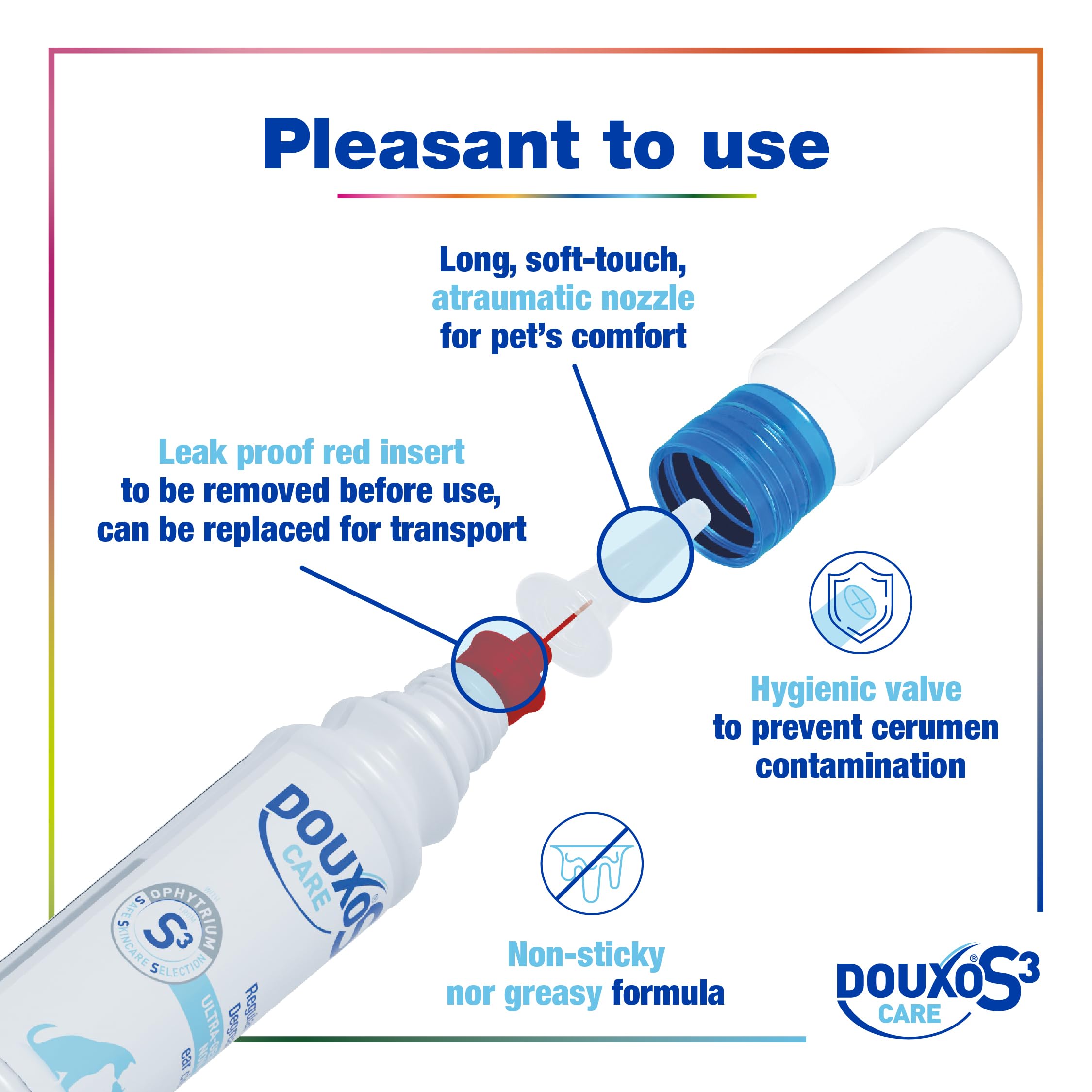 Douxo S3 CARE Ear Cleaner for Cats & Dogs - 60ml | Vet-Recommended | Ophytrium Formula 4