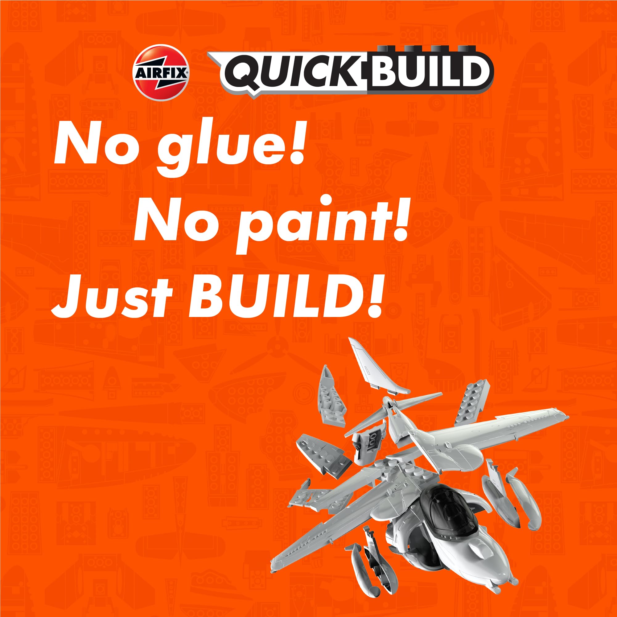 Airfix QUICKBUILD Harrier Model Kit - Snap-Together Fighter Jet for Kids 6+