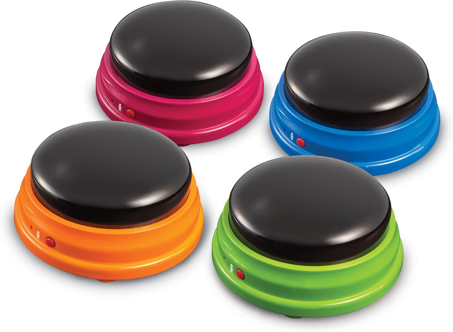 Learning Resources Recordable Answer Buzzers - 7-Second Sound Recording, 4-Color Set, Ages 3+