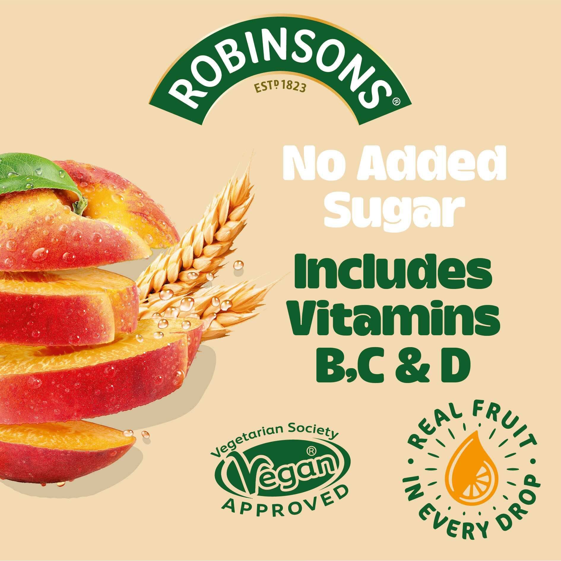 Robinsons Fruit & Barley Peach Squash, 1L Bottle 4