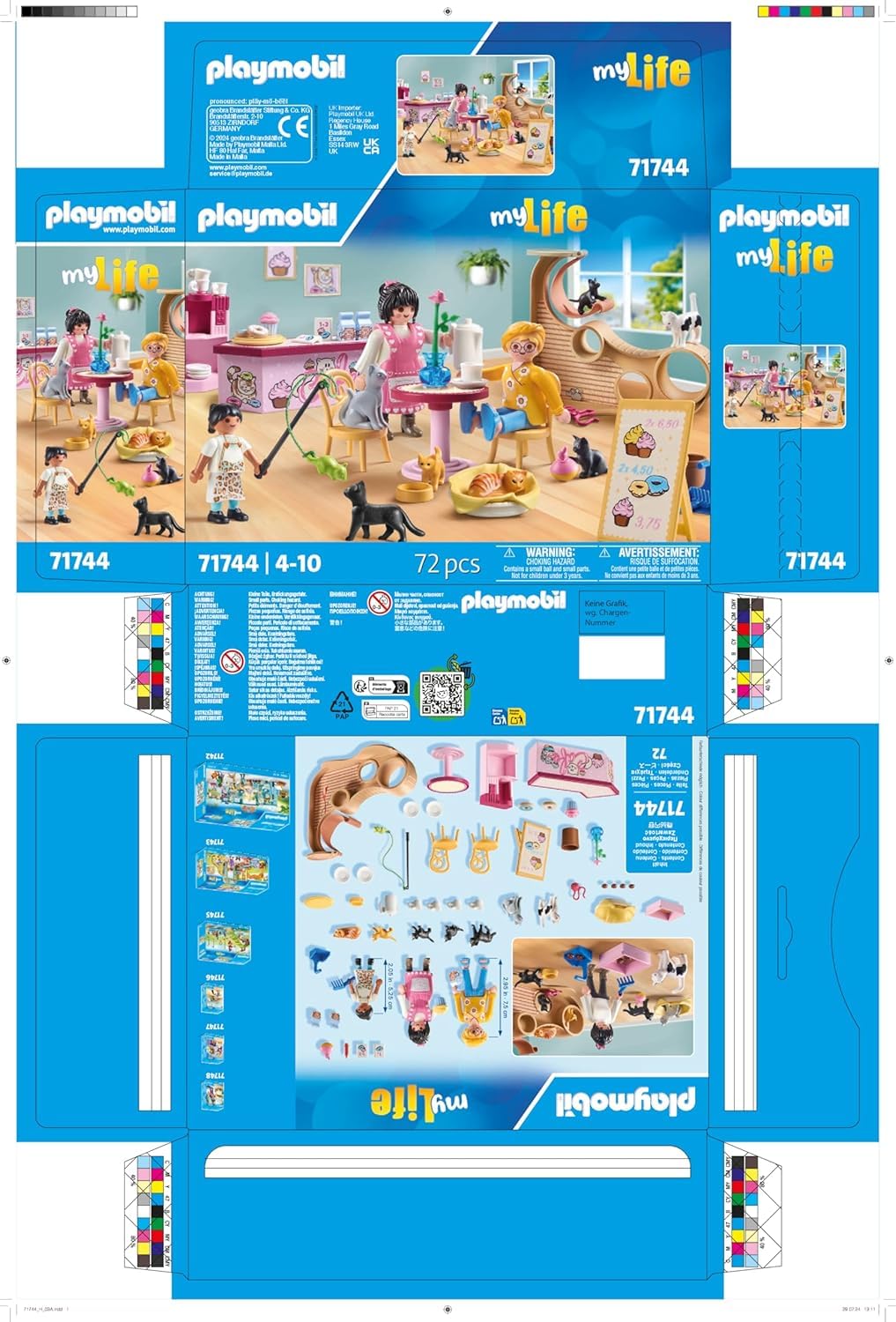 Playmobil My Life Cat Café Playset - Animal Figures Toy for Kids Aged 4 and Up