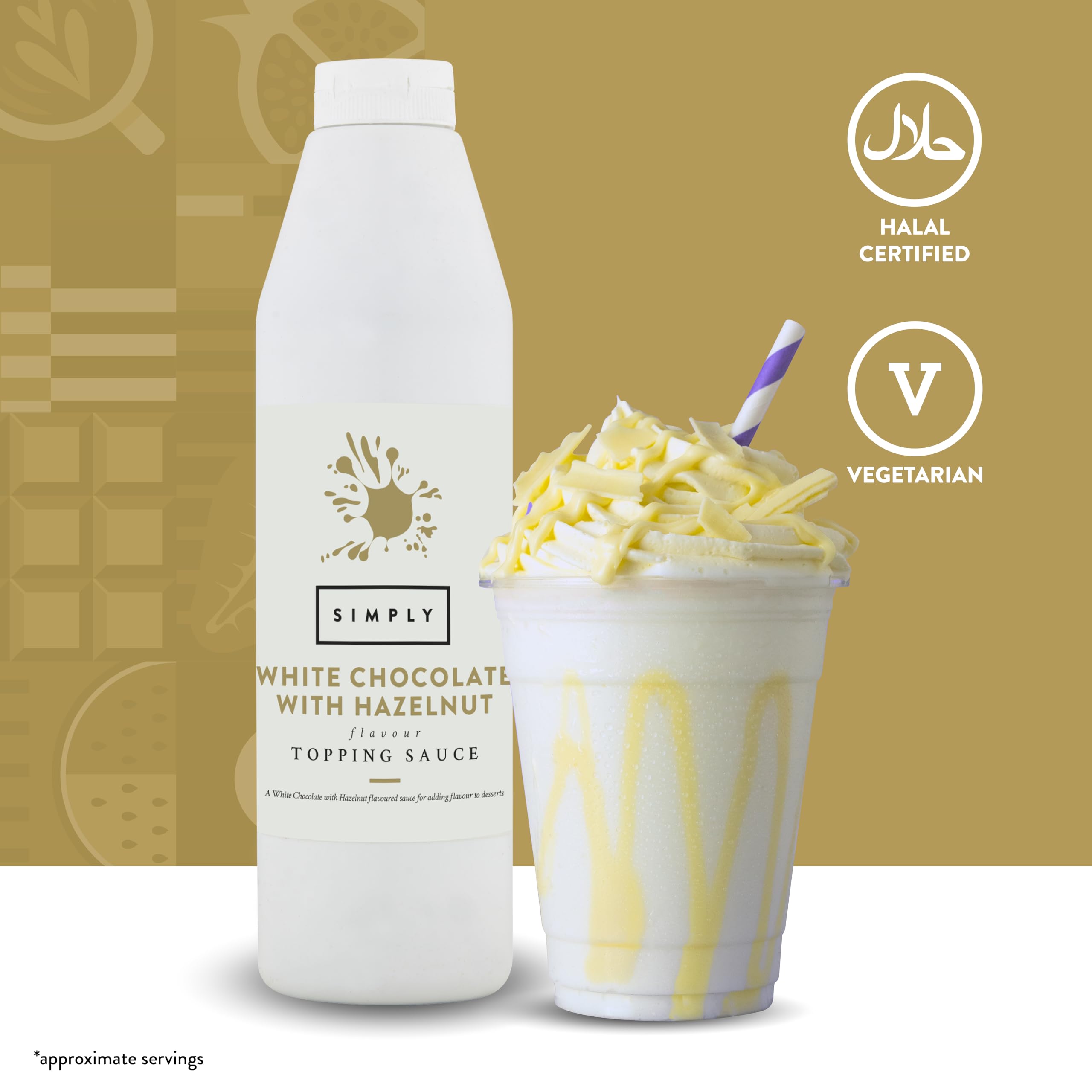 Simply - White Chocolate with Hazelnut Flavouring Topping Sauce 1kg 7