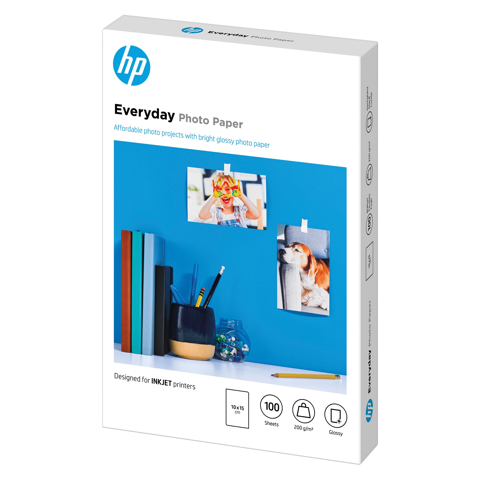 HP Everyday Glossy Photo Paper - 10 x 15 cm, 200 GSM, 100 Sheets | CR757A