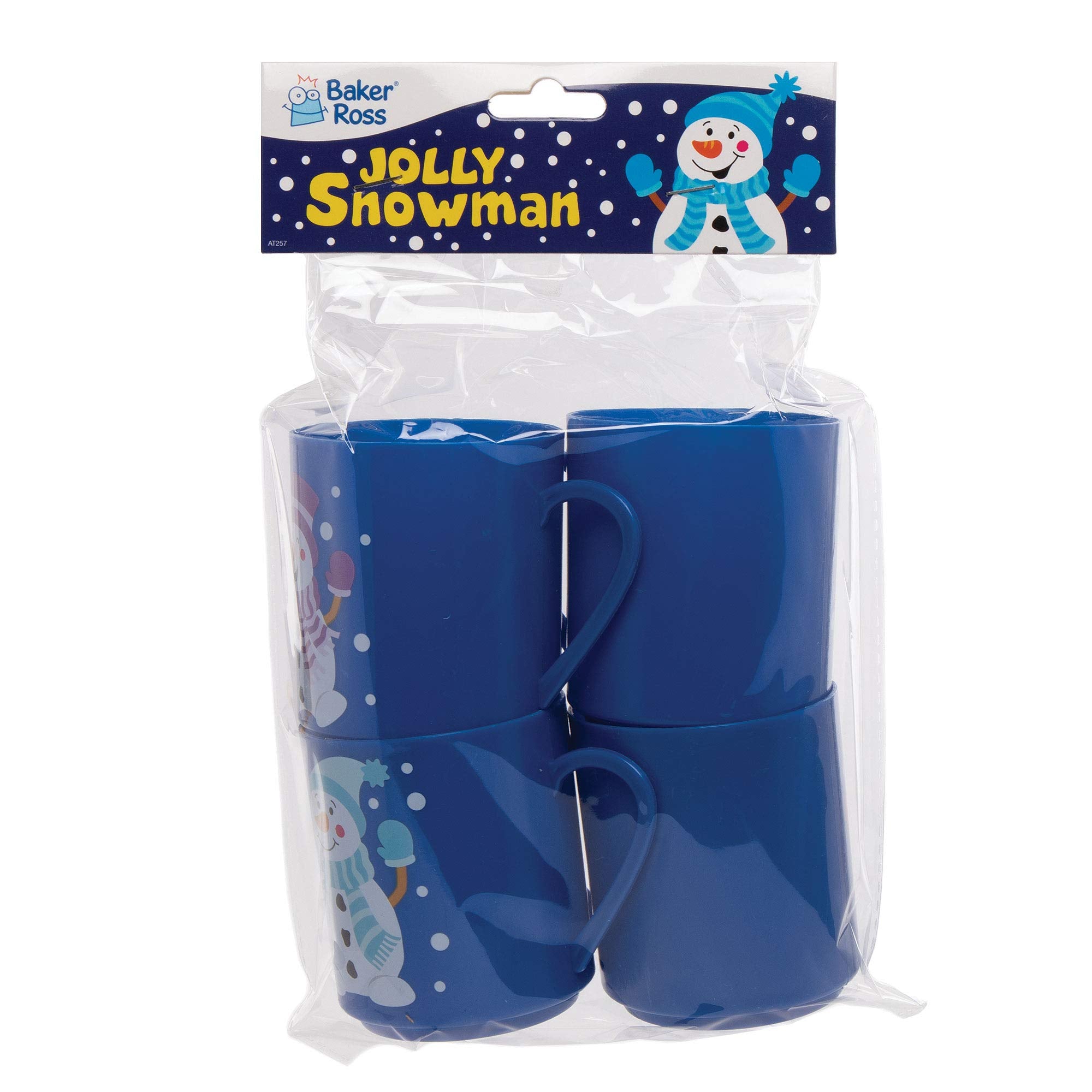 Baker Ross Jolly Snowman Mugs - Christmas Party Favour Mugs for Kids (Pack of 4) 3