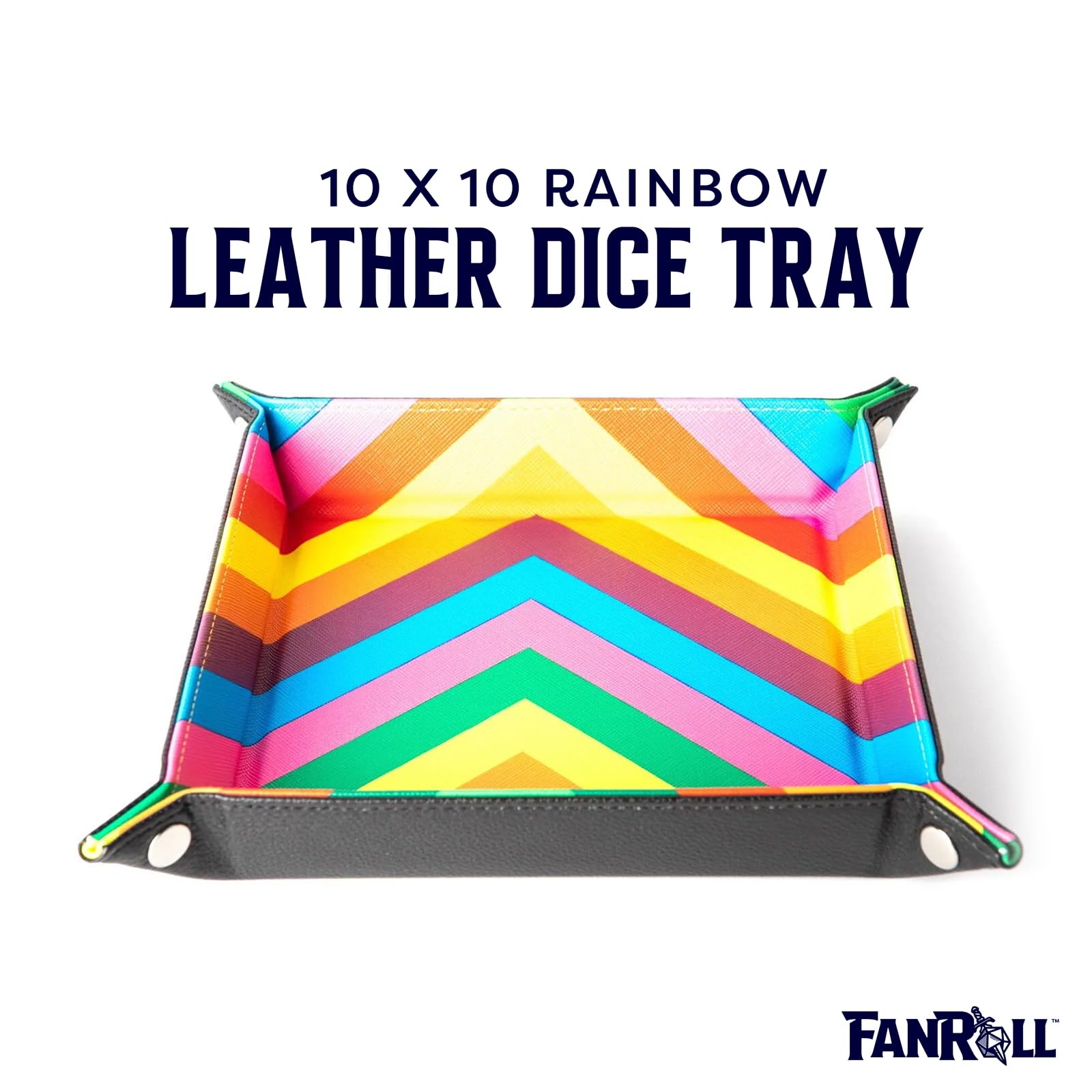 Metallic Dice Games FanRoll Fold Up Dice Tray with PU Leather Backing - Metallic 6