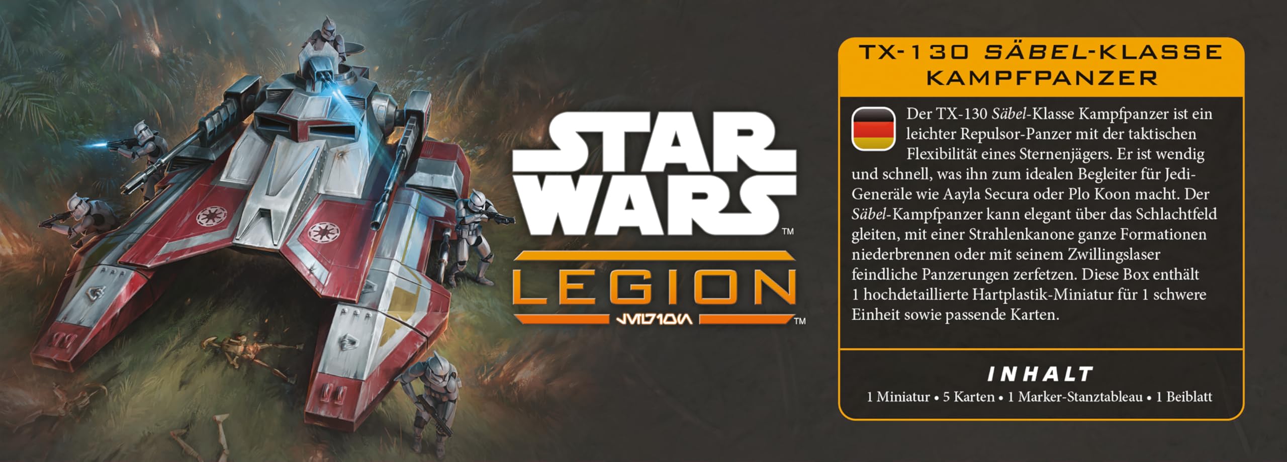 Asmodee Star Wars Legion - TX-130 Saber Tank Miniature Expansion | Heavy Unit 5