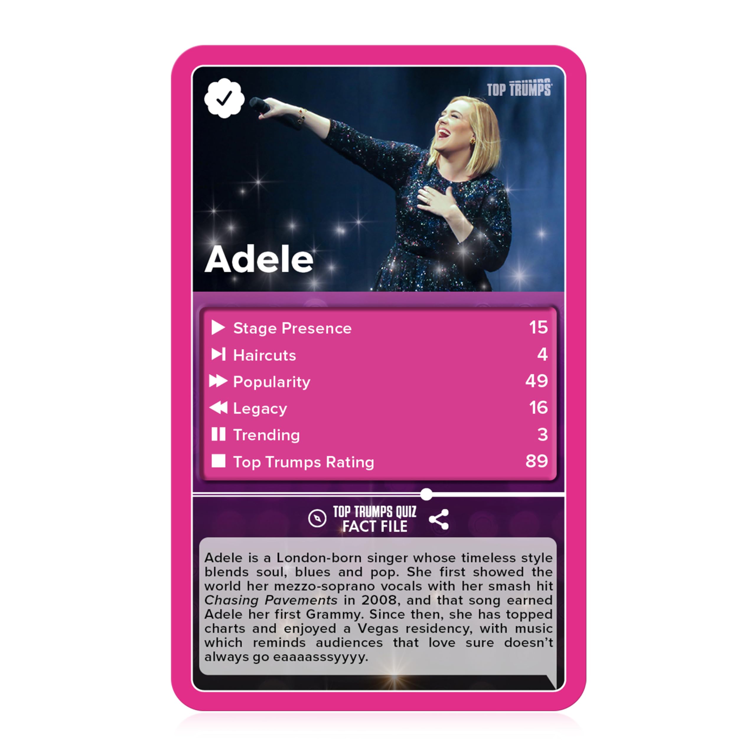 Top Trumps Pop Stars Classic Card Game with 30 Artists Including Taylor Swift, Beyoncé, Harry Styles & Adele – Fun Family Card Game for Ages 6+ 3