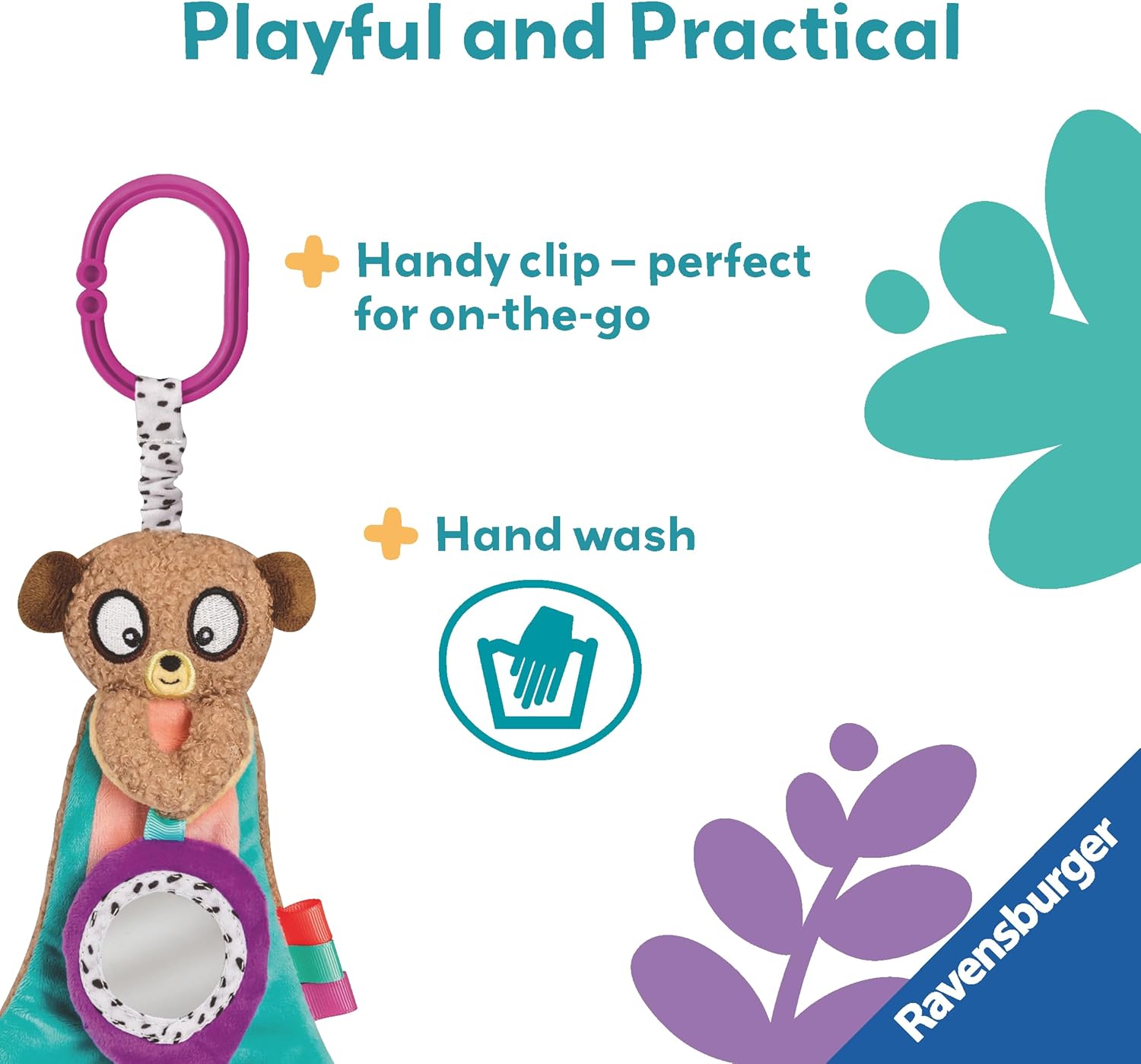 Ravensburger Play+ Cuddle & Play Meercat - Soft Plush Baby Toy for 0+ Months 3