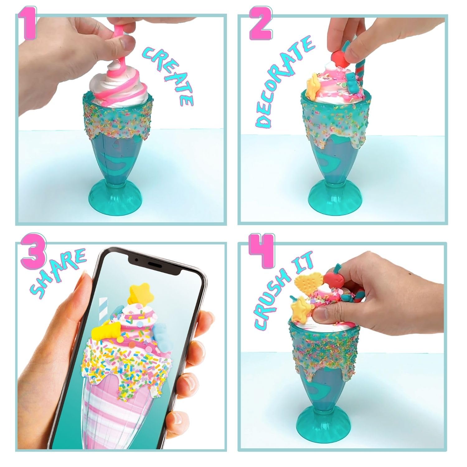 So Slime Sensations Sugary Crush Deluxe Pack - Make Fun Slime Treats with Multi-Textured Slime & Accessories 7