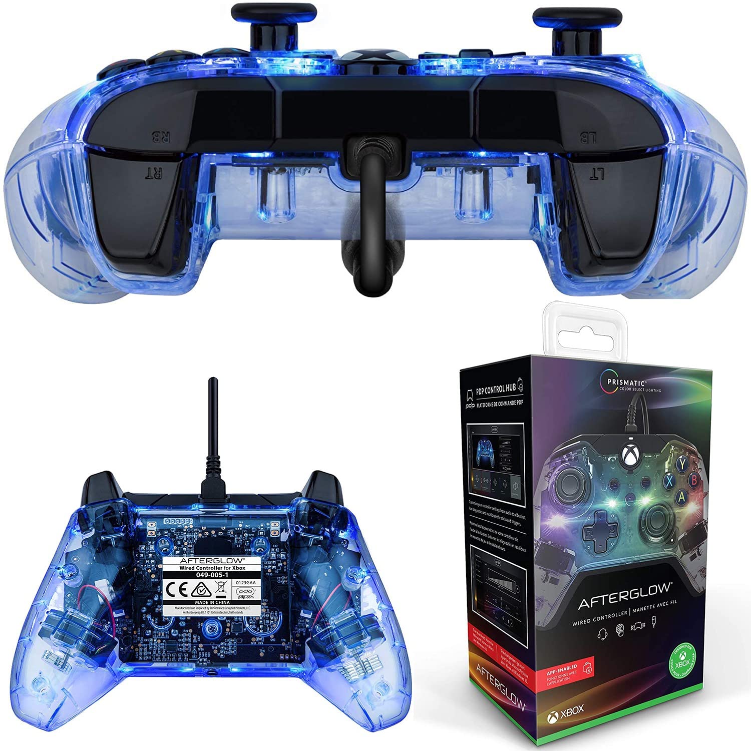 PDP Afterglow LED Wired Game Controller - RGB Lighting - Audio Controls - Dual Vibration - Xbox Series X|S, Xbox One, PC 4