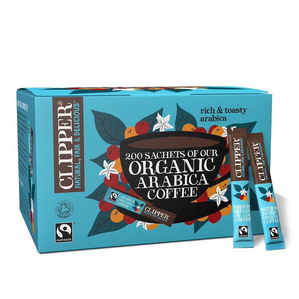 Clipper Organic Medium Roast Arabica Coffee | 200 Individually Wrapped Sachets