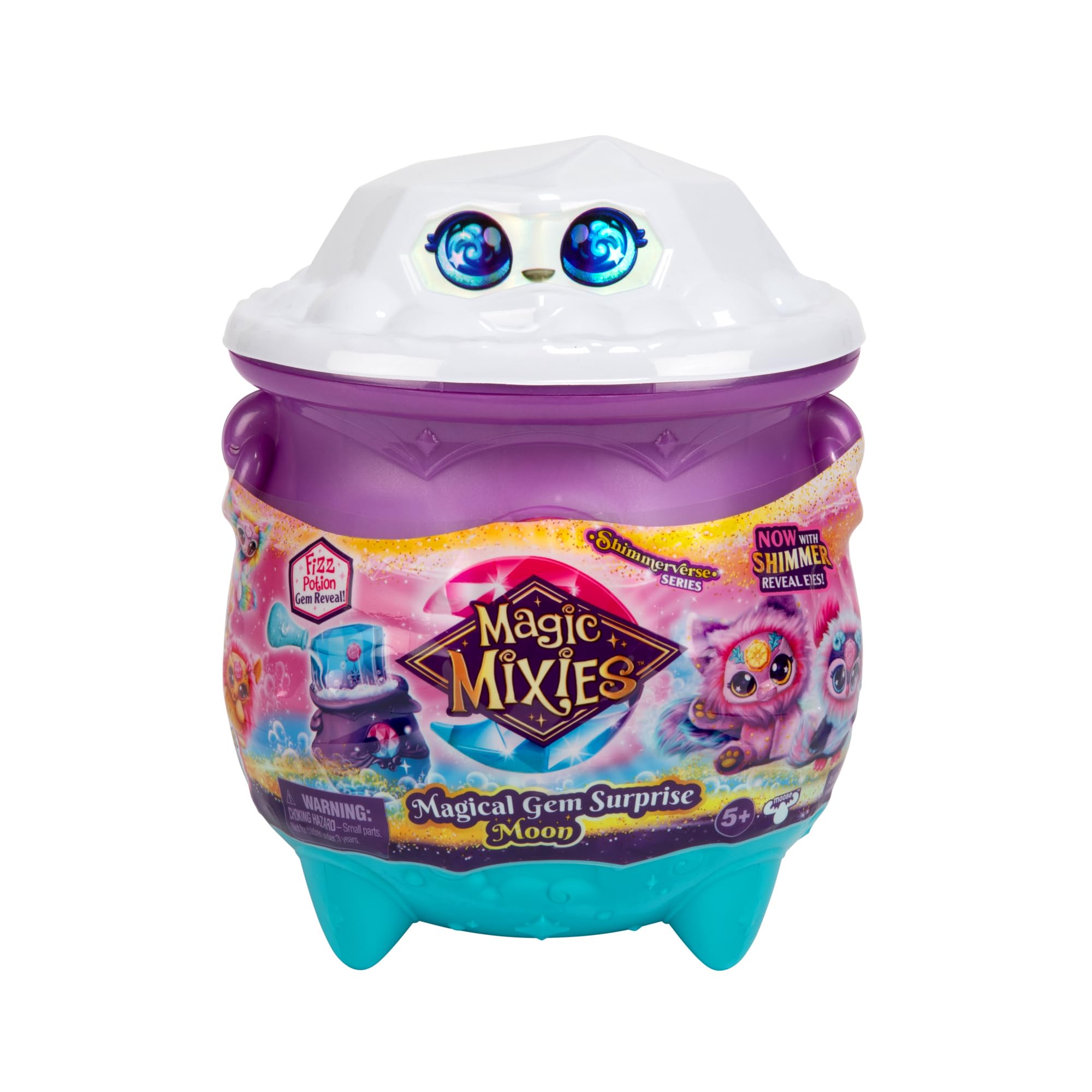 Magic Mixies Magical Gem Surprise Cauldron - Moon Magic with Shimmer Eyes & Glow Ring 4