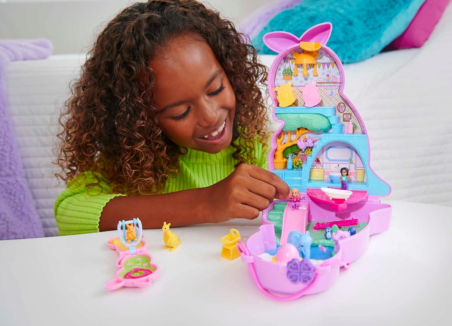 Polly Pocket Mama and Joey Kangaroo Purse 2-in-1 Compact Playset - Ages 4+ 5