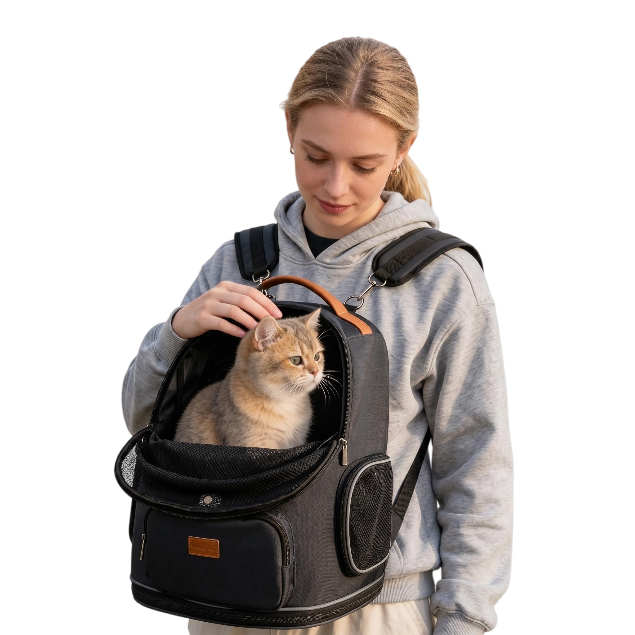 Morpilot Interactive Dual-Use Pet Backpack Carrier with Expandable Bed & Top Window | Supports up to 11.3kg