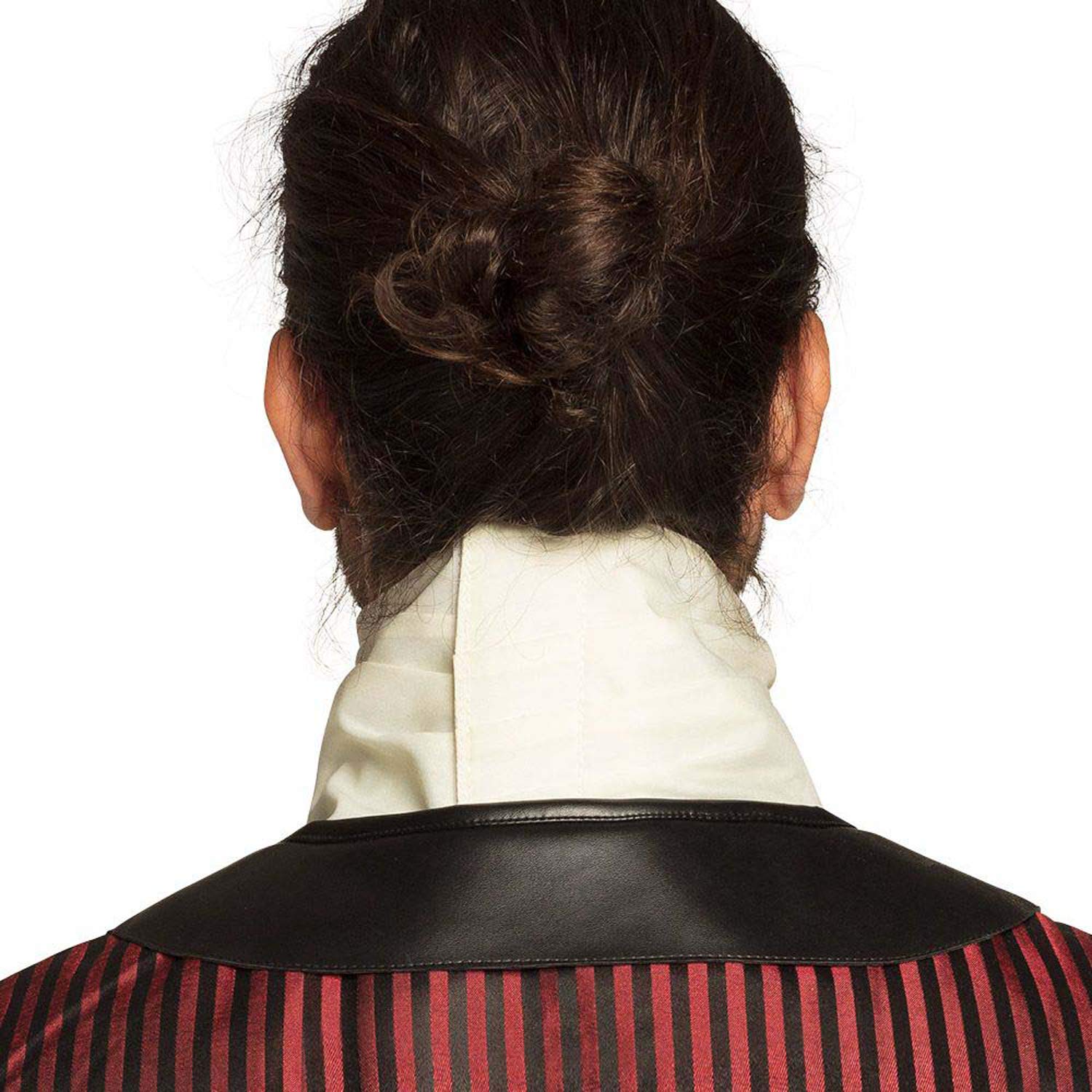 Boland White Jabot with Gold Buttons – Victorian Steampunk High Collar Neck Accessory 6