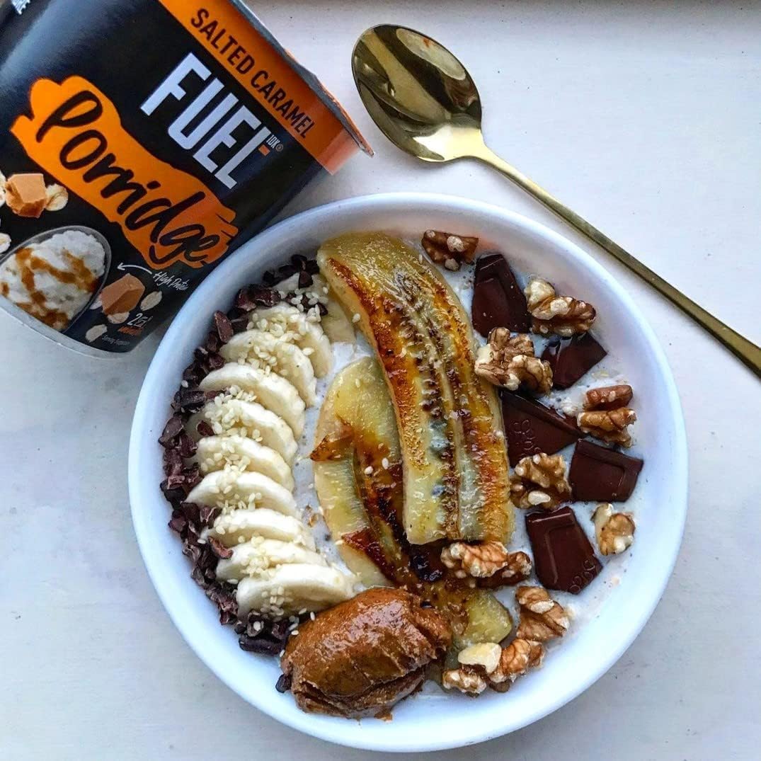 FUEL10K High Protein Salted Caramel Porridge Oat Cereal Pot, 70g (Pack of 8) 6