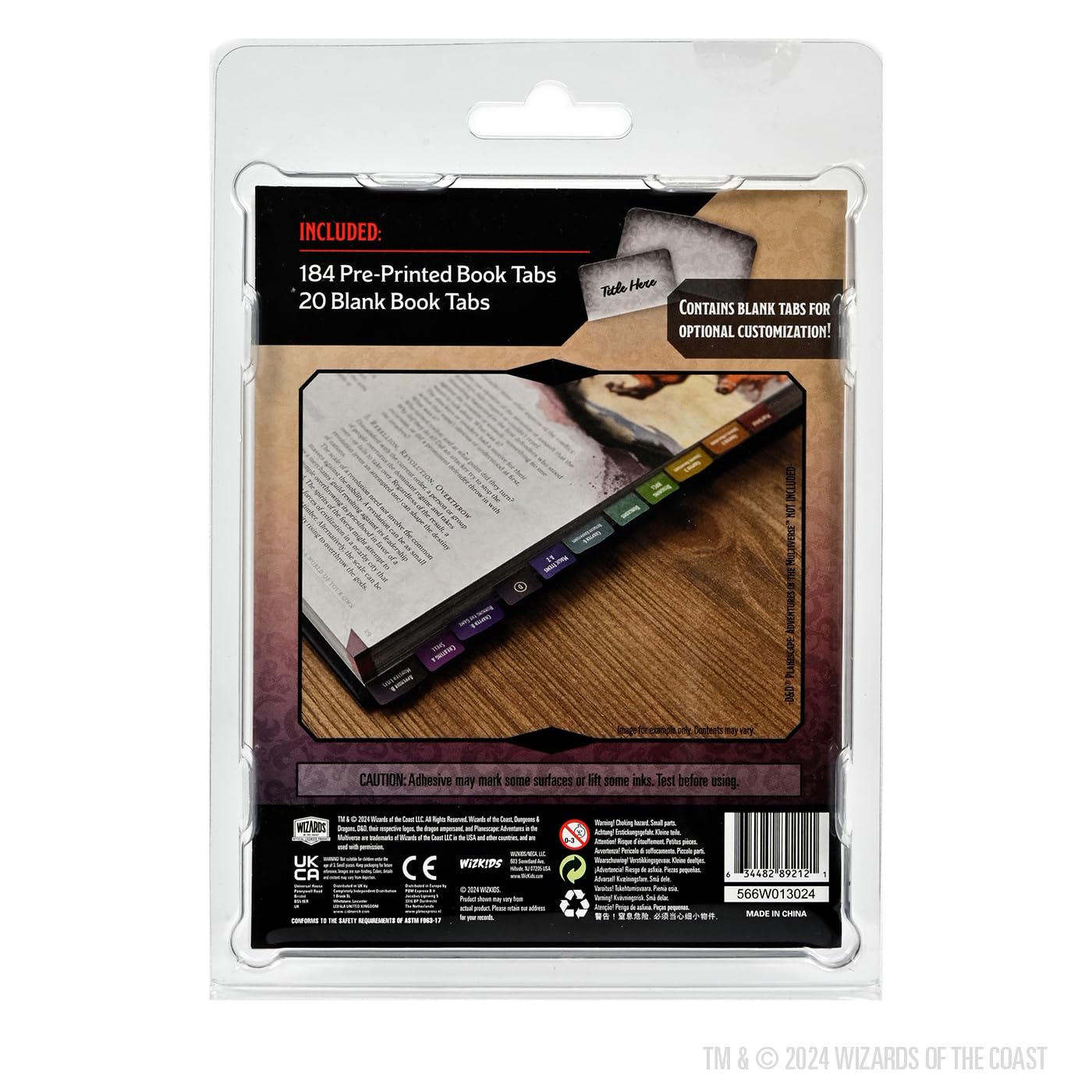 WizKids D&D Book Tabs - Planescape: Adventures in The Multiverse | 204 Tabs | Various Colours