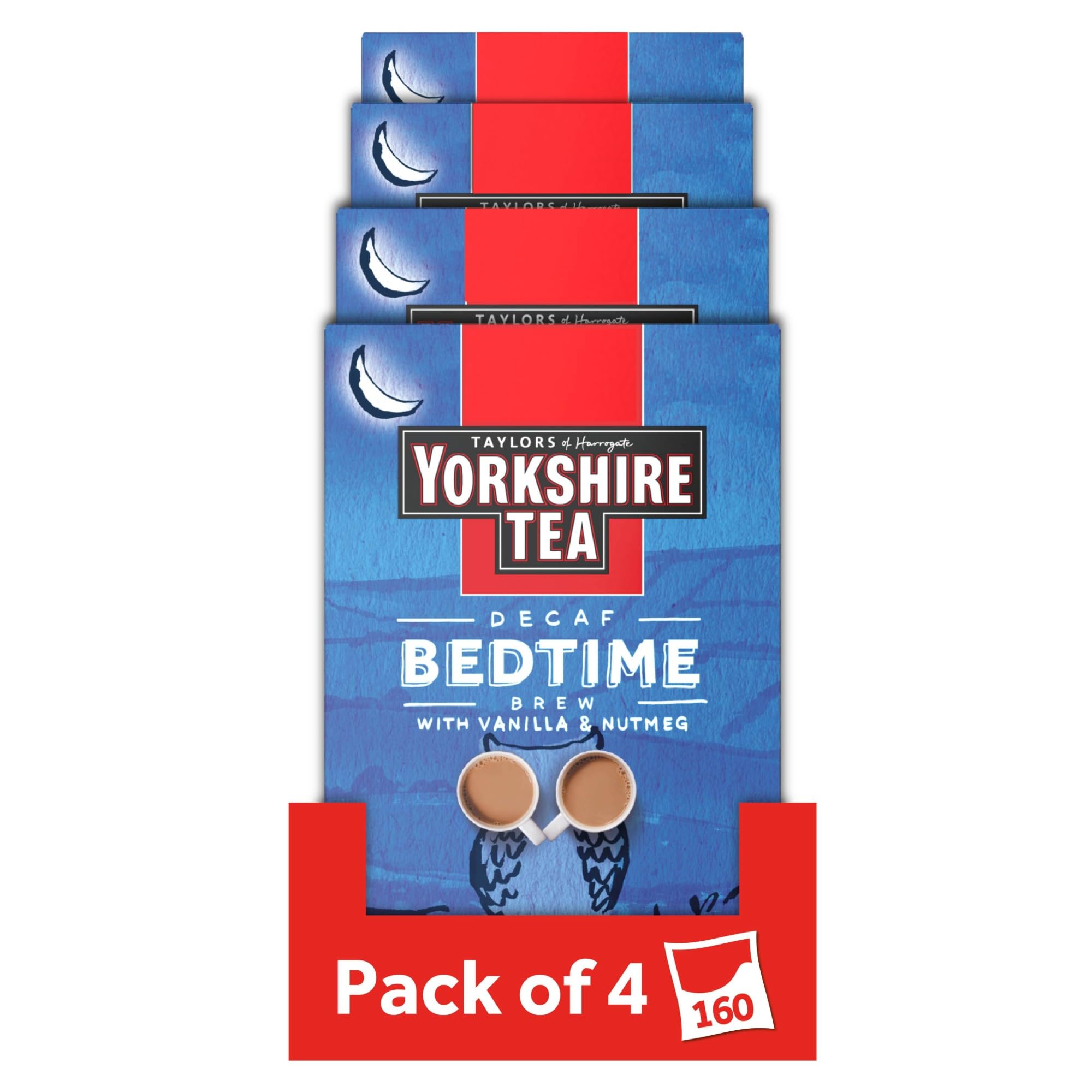 Yorkshire Tea Bedtime Brew Decaffeinated Tea Bags - 160 Bags (4 Boxes of 40) | Lemon Balm & Nutmeg