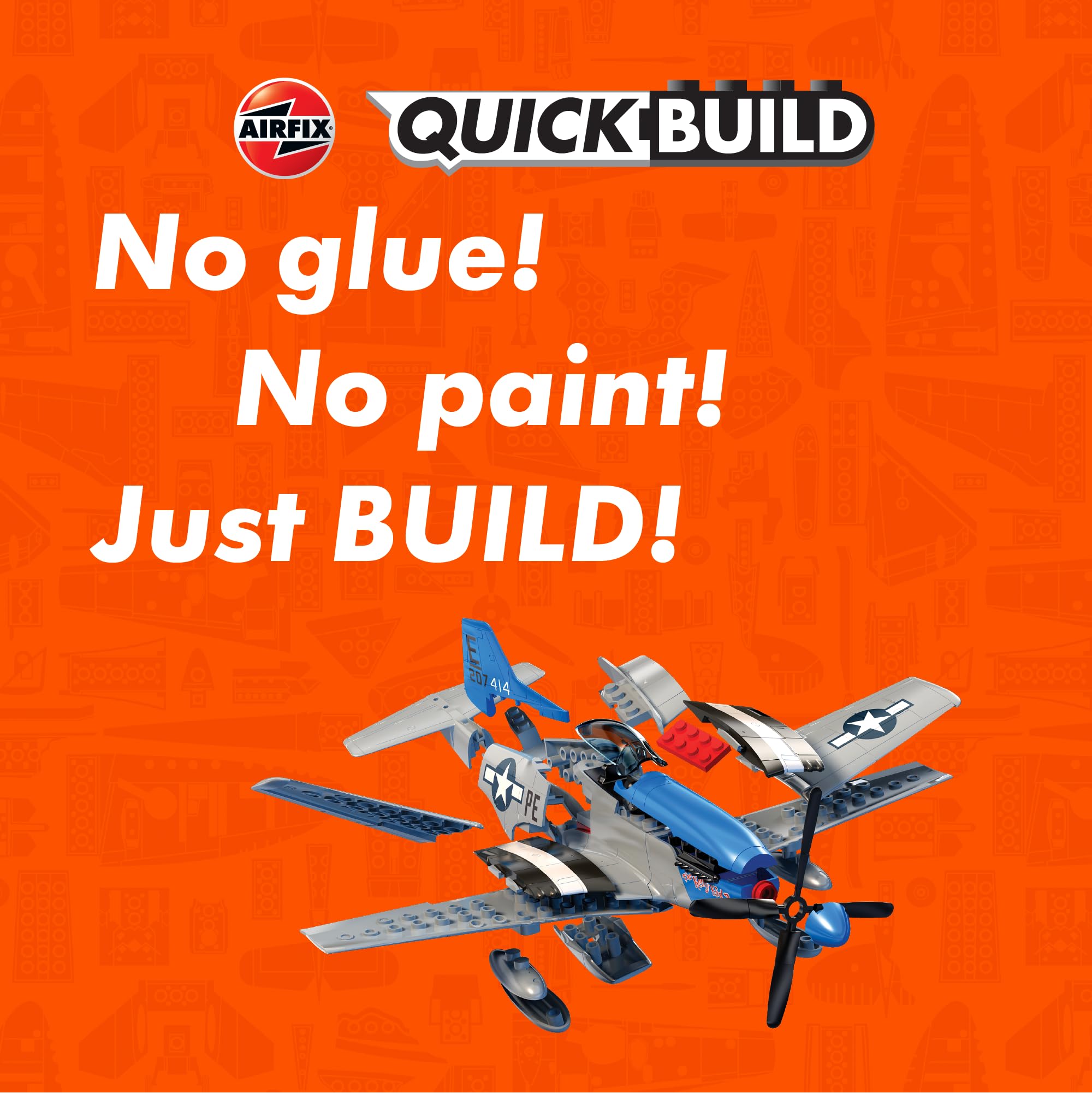 Airfix QUICKBUILD P-51D Mustang Model Kit - Snap-Together Aircraft Model for Kids 5+