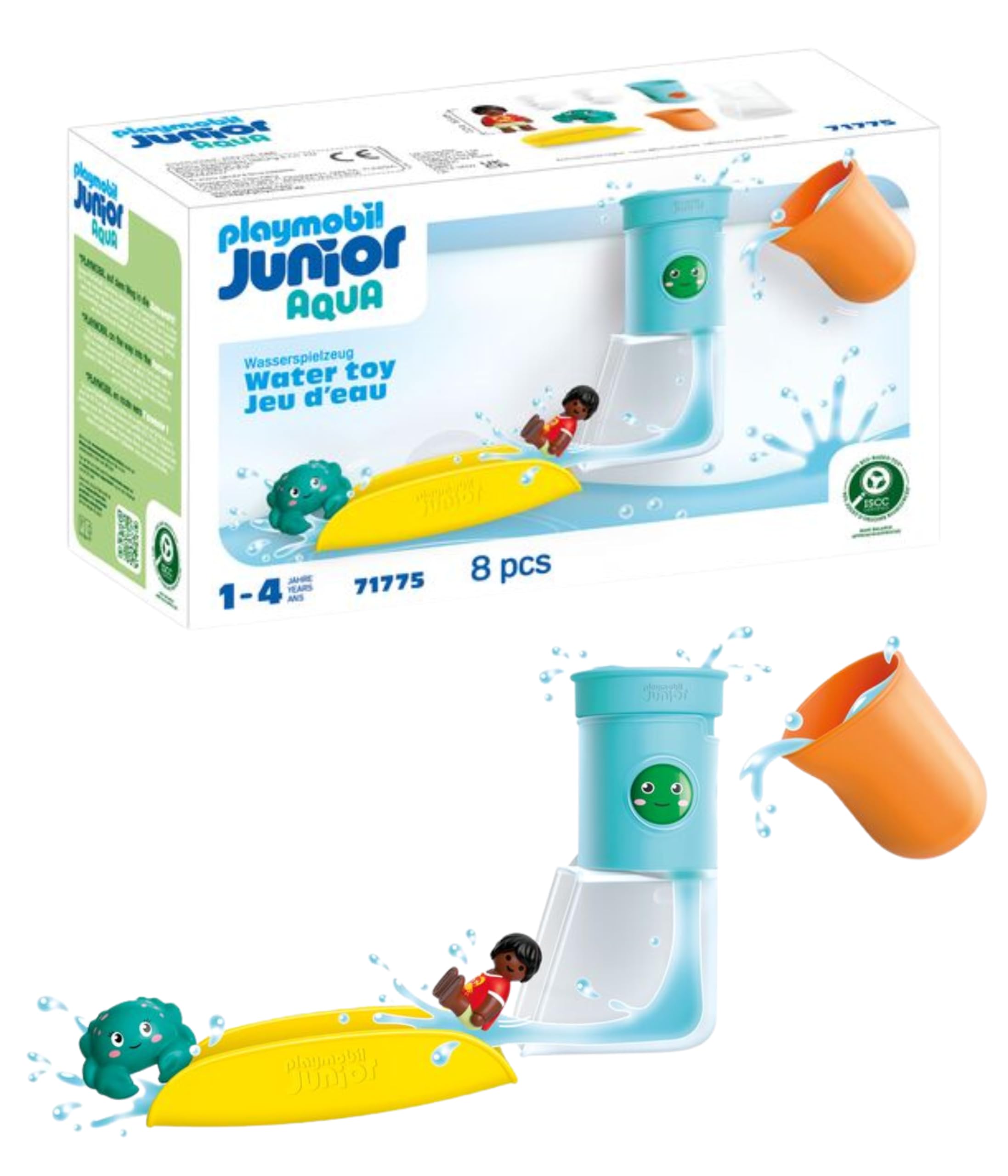 Playmobil JUNIOR AQUA Waterfall Tank with Slide | Water Toy for Ages 1+