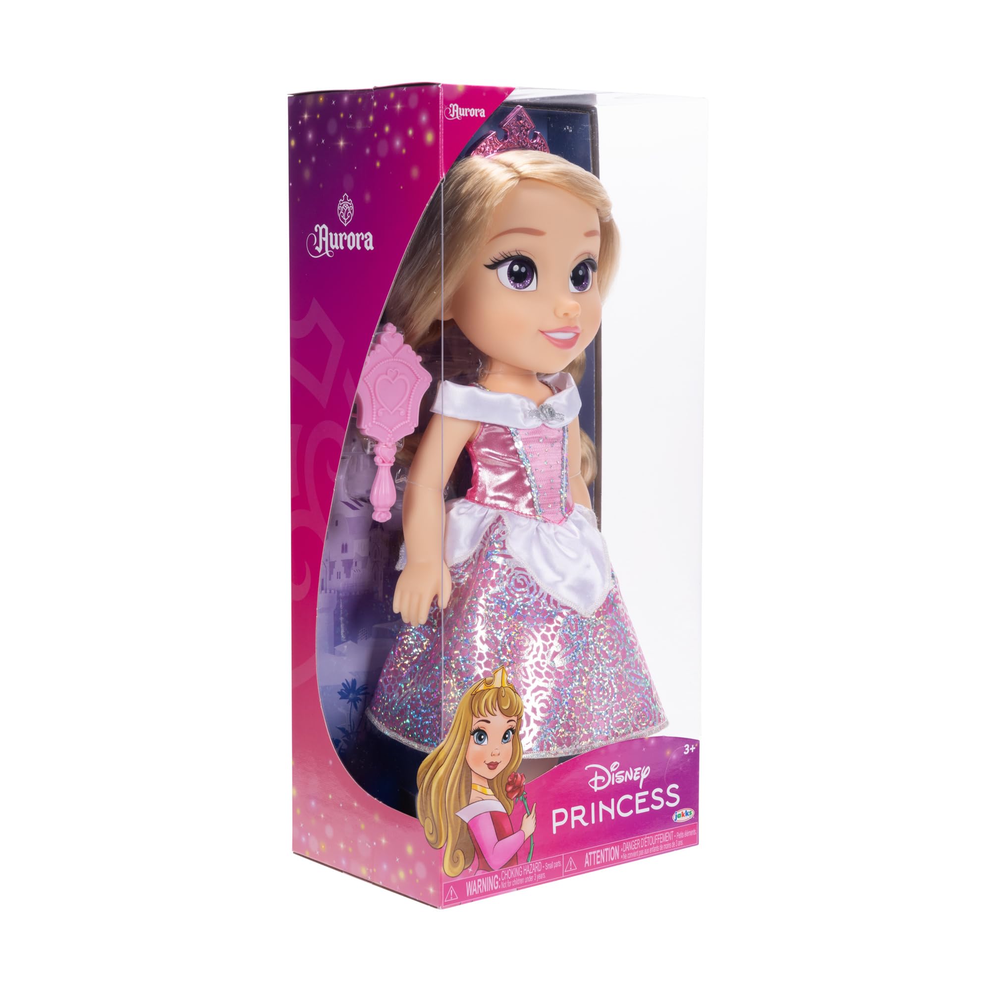 Disney Princess Aurora Fashion Doll - 14" Shimmery Holofoil Dress with Brush & Tiara, Ages 3+ 6