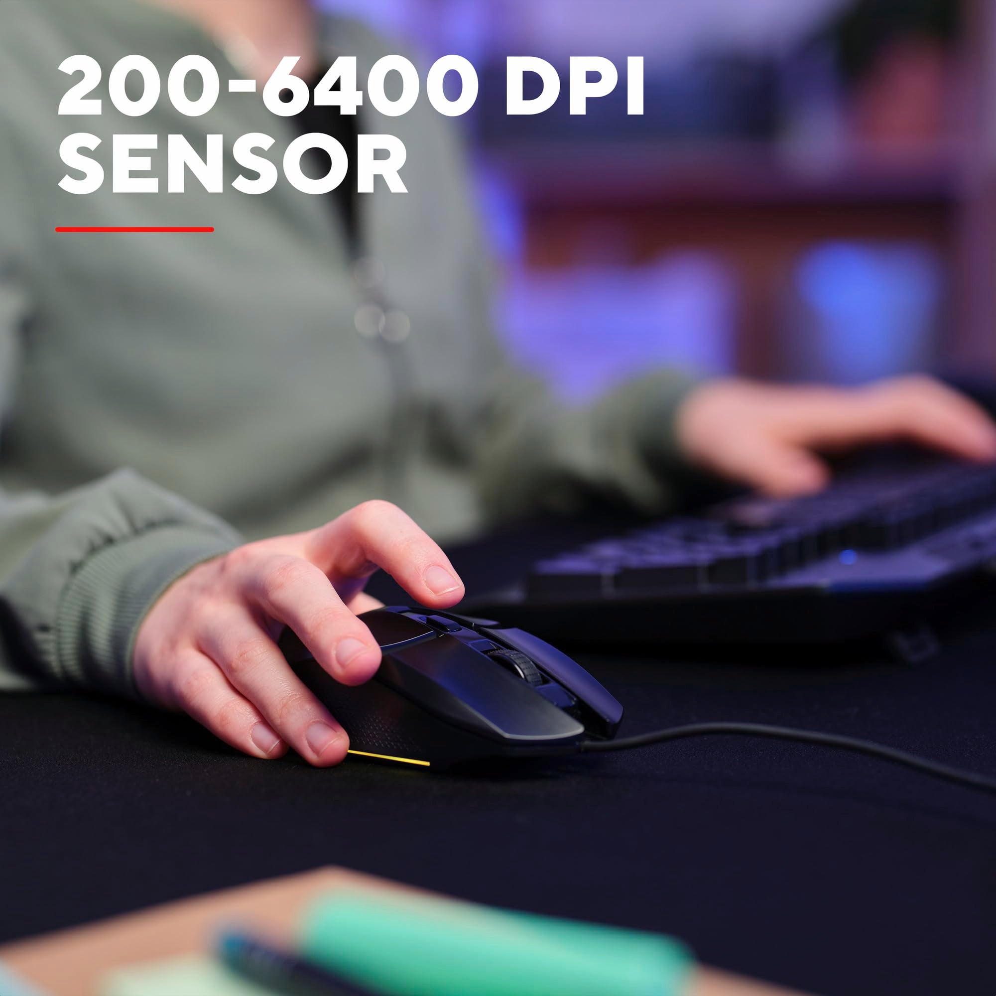 Trust Gaming GXT 109 Felox Gaming Mouse – 6 Programmable Buttons, 200-6400 DPI, RGB Lighting, 1.5m Cable, Black 14