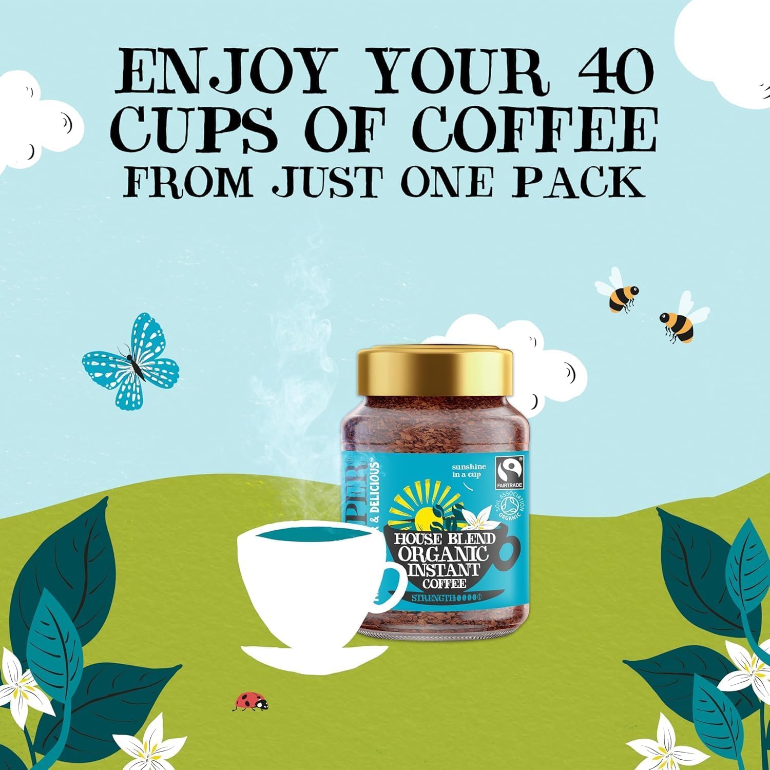 Clipper Natural, Fair & Delicious Organic Arabica Instant Coffee - 6 x 100g Jars | 600g Total 8