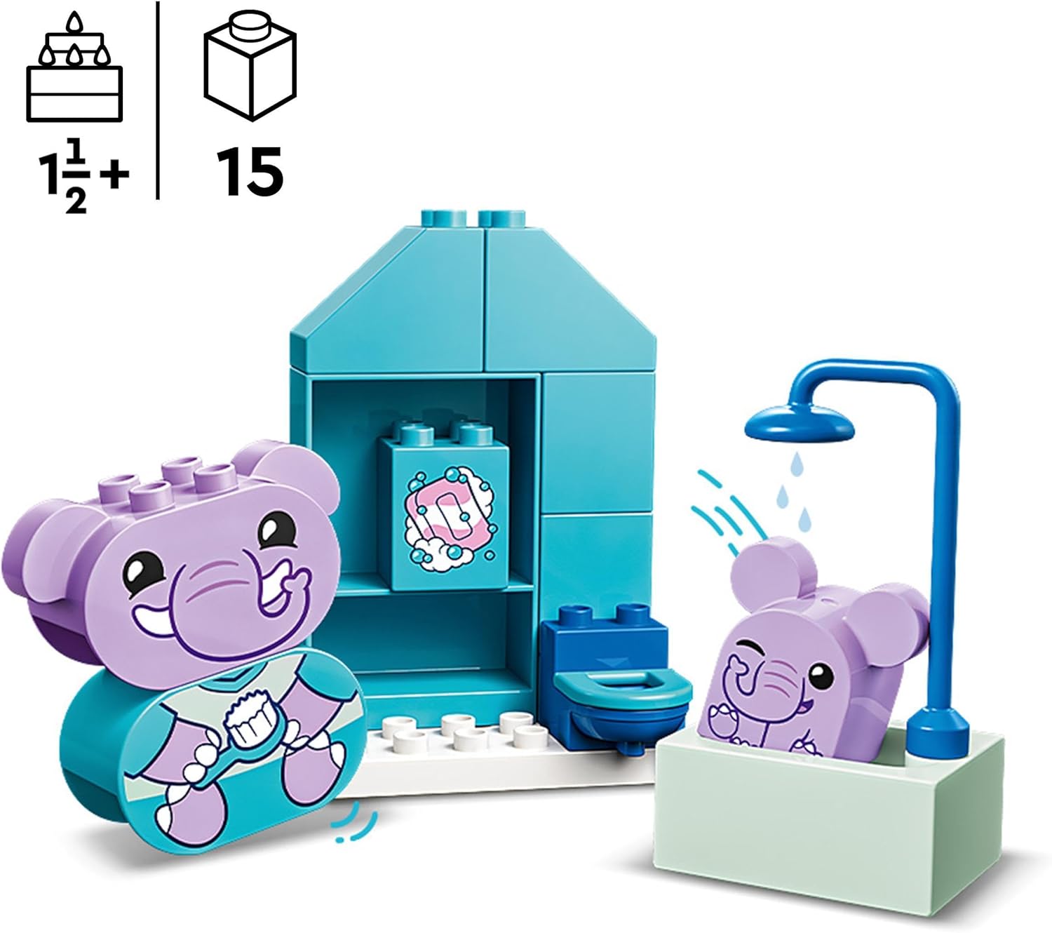 LEGO DUPLO My First Daily Routines: Bath Time Playset - Educational Building Toy for Toddlers 18 Months+