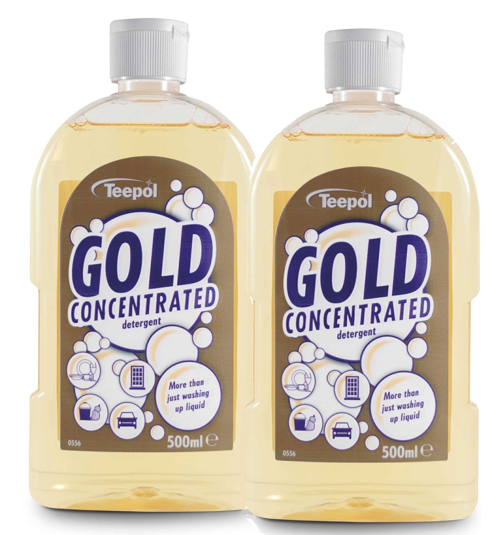 Teepol Gold Concentrated Detergent (2 x 500ml Multipack) - Lemon Scented Multi-Surface Cleaner
