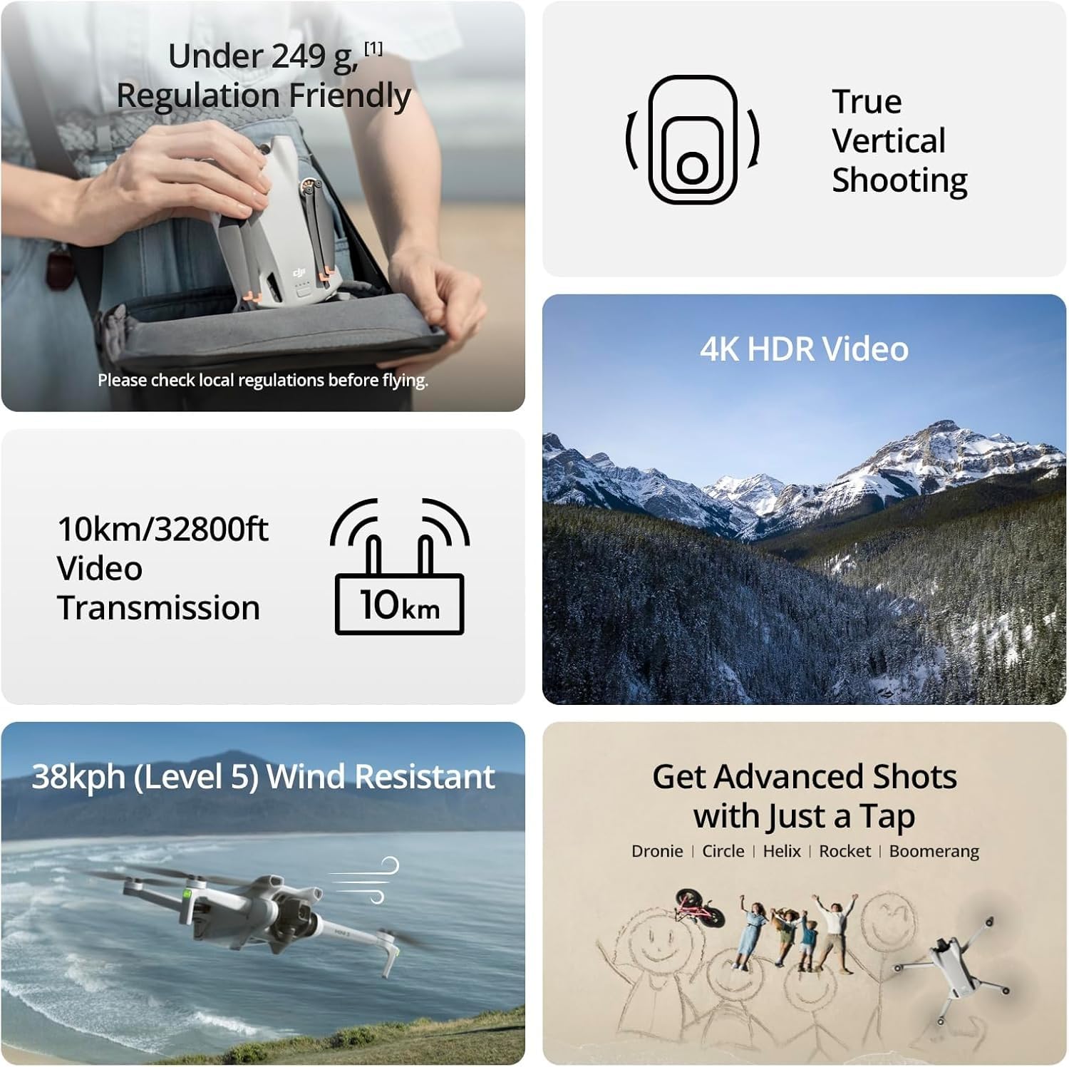 DJI Mini 3 – Lightweight Under 249g 4K HDR Camera Drone with 3-Axis Gimbal & 38-Minute Flight Time 9