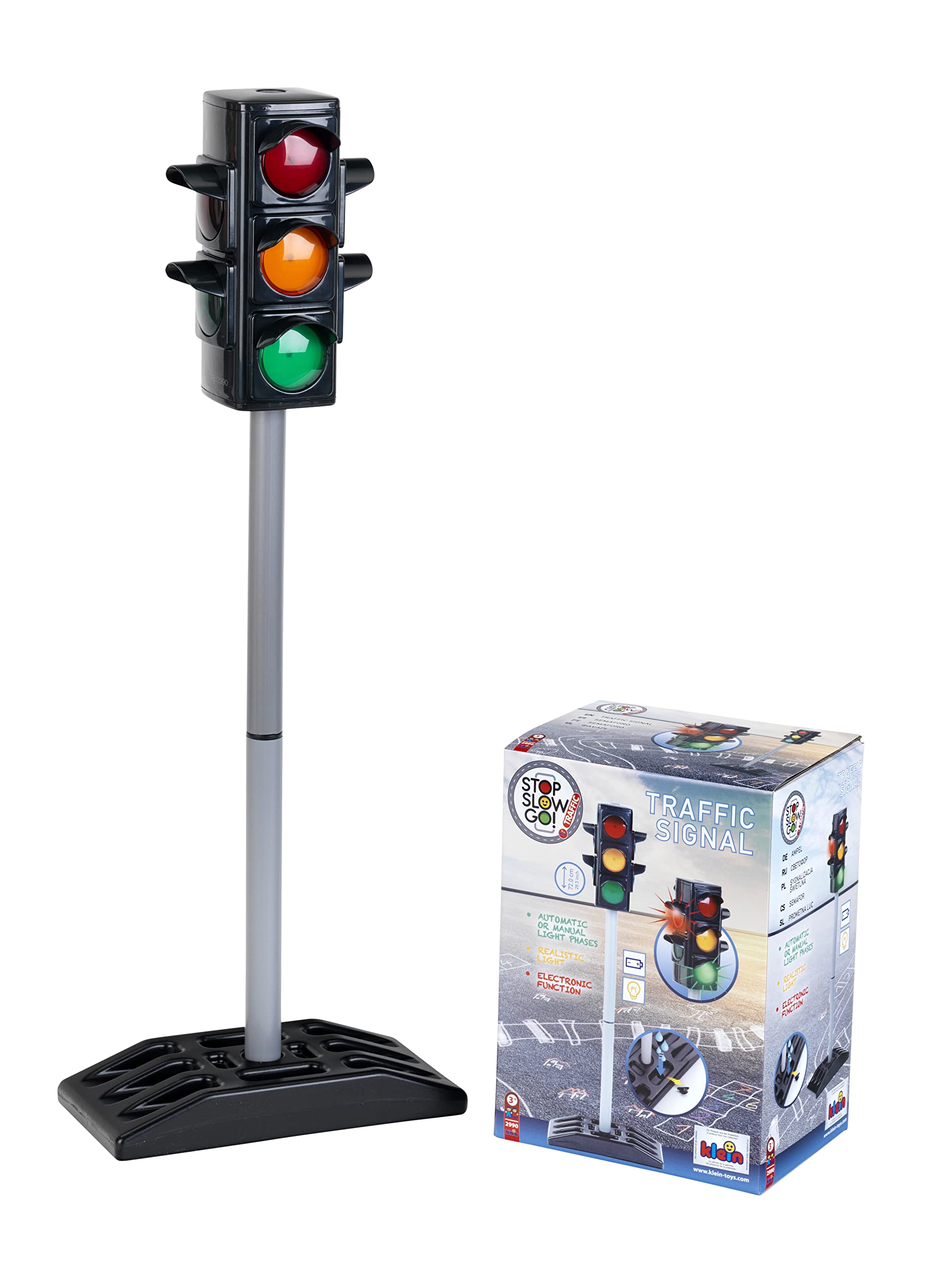 Theo Klein 2990 Traffic Lights - Battery-Powered w/ Manual/Auto Cycle | 72.5 cm High | Ages 3+ 5