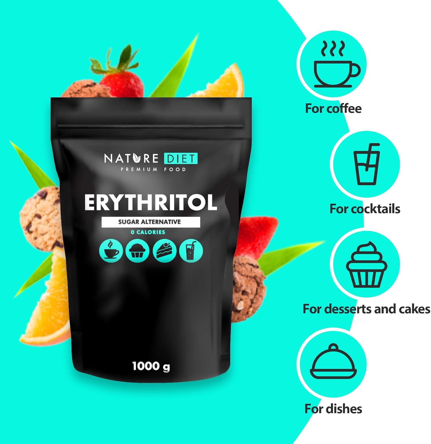 Nature Diet - Erythritol 1000 g, Natural Sweetener, Zero Calories, Sugar Substitute 6