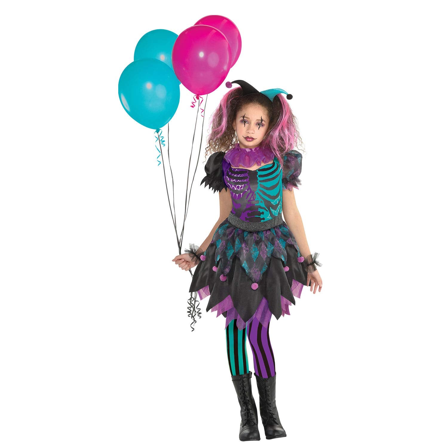 Amscan Haunted Harlequin Costume - Girls 6-8 Years